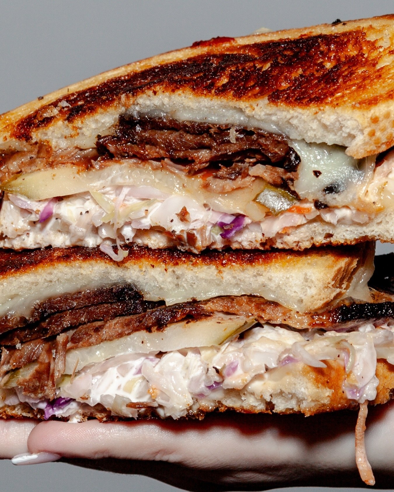 &ldquo;There&rsquo;s no day like today for a Brisket Bomber at Gourmeltz! 🥪💥 

Dive into the ultimate comfort food with our perfectly grilled brisket topped with coleslaw, sliced pickles, BBQ sauce, and Swiss cheese. It&rsquo;s the perfect blend of