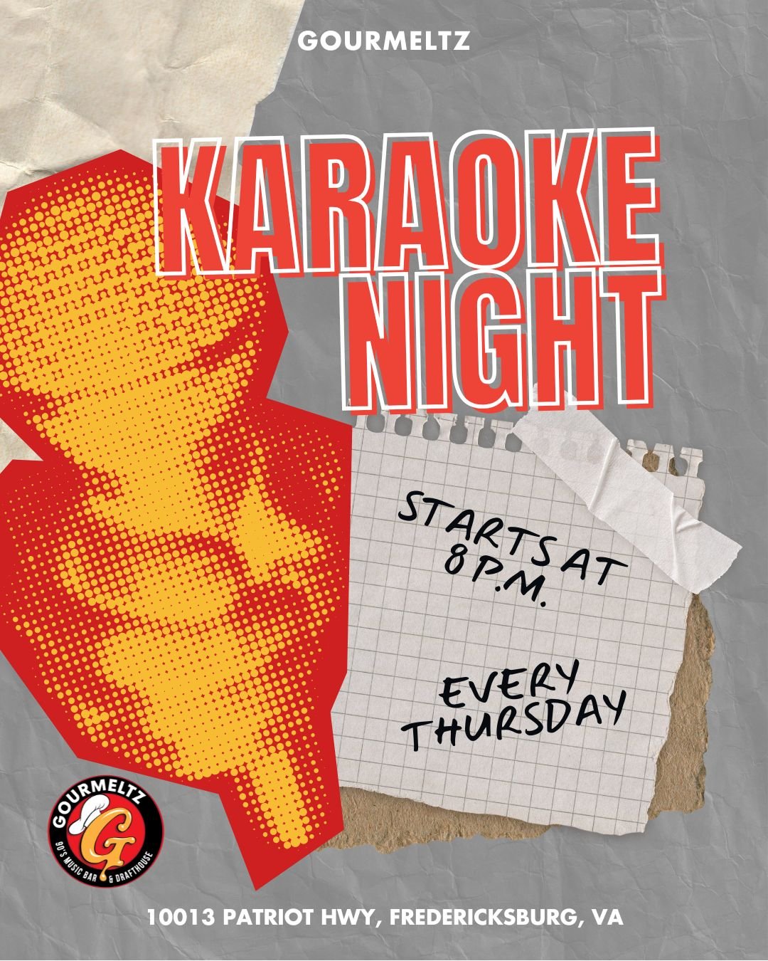 Warm up those vocal cords &mdash; it&rsquo;s Karaoke Night at Gourmeltz! 🎶 Thursdays at 8 PM, no judgment, just good vibes and great tunes.

#KaraokeNight #SingAtGourmeltz #MicDropMoments