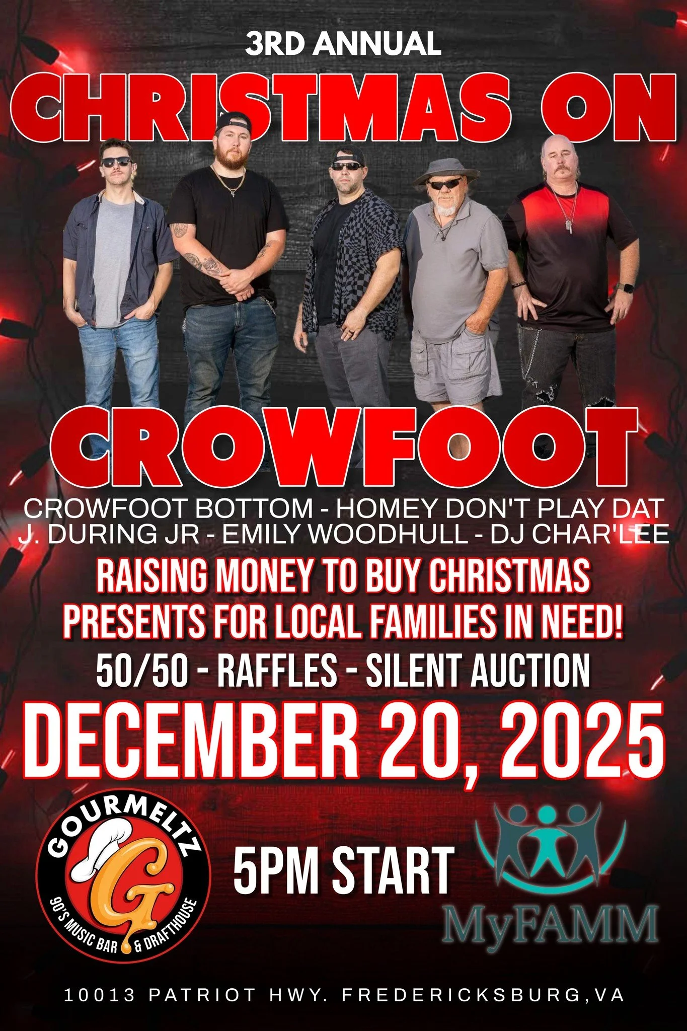 🎄✨ Give Back &amp; Get Festive at Gourmeltz! ✨🎄
This Saturday, starting at 5 pm, join us at Gourmeltz as we proudly host the 3rd Annual Christmas on Crowfoot, in partnership with MyFamm.

Help @crowfootbottom raise funds to provide Christmas for fa