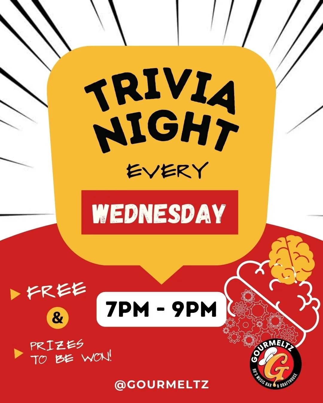 Bring your smartest friends &mdash; Trivia Night is ON from 7&ndash;9pm! 🏆