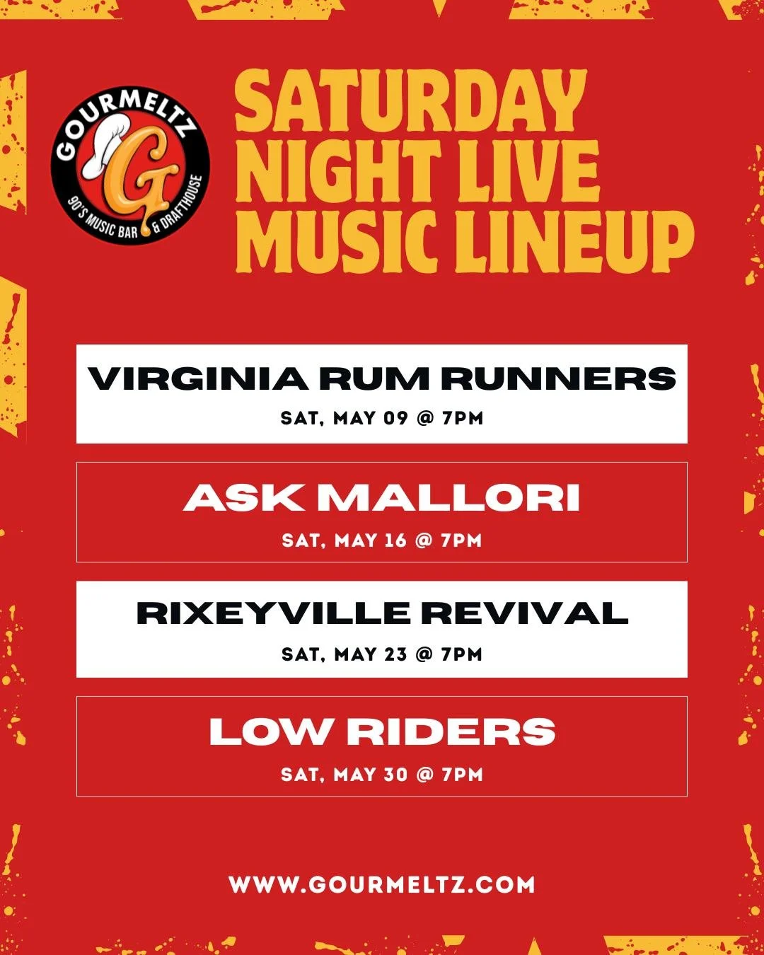 Live band Saturday at Gourmeltz! 🎸🔥
Who&rsquo;s coming out for some music and eats? Drop a 🎶 in the comments!