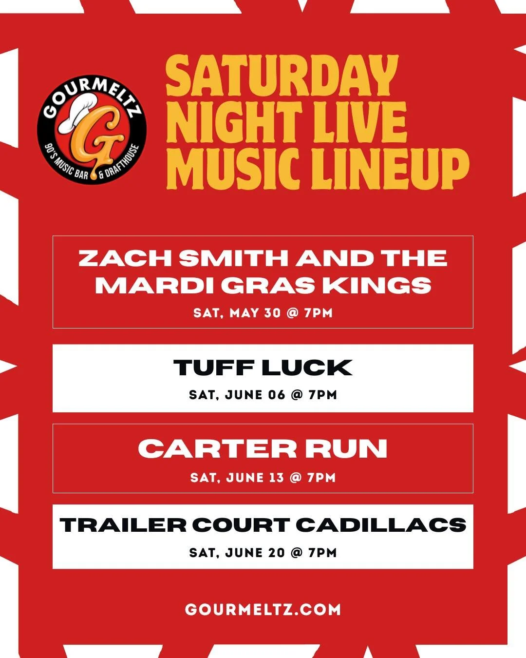Live music hits different at Gourmeltz! 🎶🔥 Join us this Saturday for an awesome band, great food, and even better vibes. Don&rsquo;t miss it!