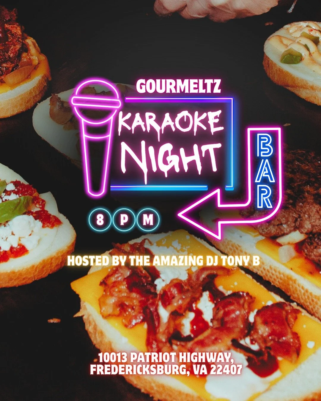 Good food. Cold drafts. Even better singing. 🎤 Join us every Thursday at 8PM for Karaoke Night at Gourmeltz &mdash; fuel up on gourmet grilled sandwiches and tater tots before you hit the mic! 🎶🍔

#GourmetMeltz #KaraokeThursday #FredericksburgEats