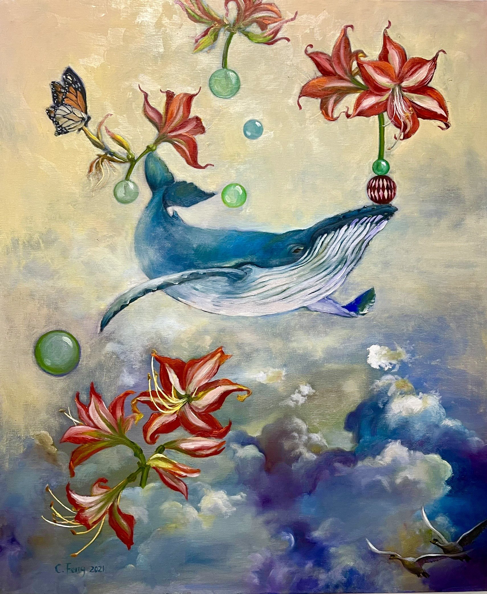 Frolicking/80x60cm/oil on canvas/2021