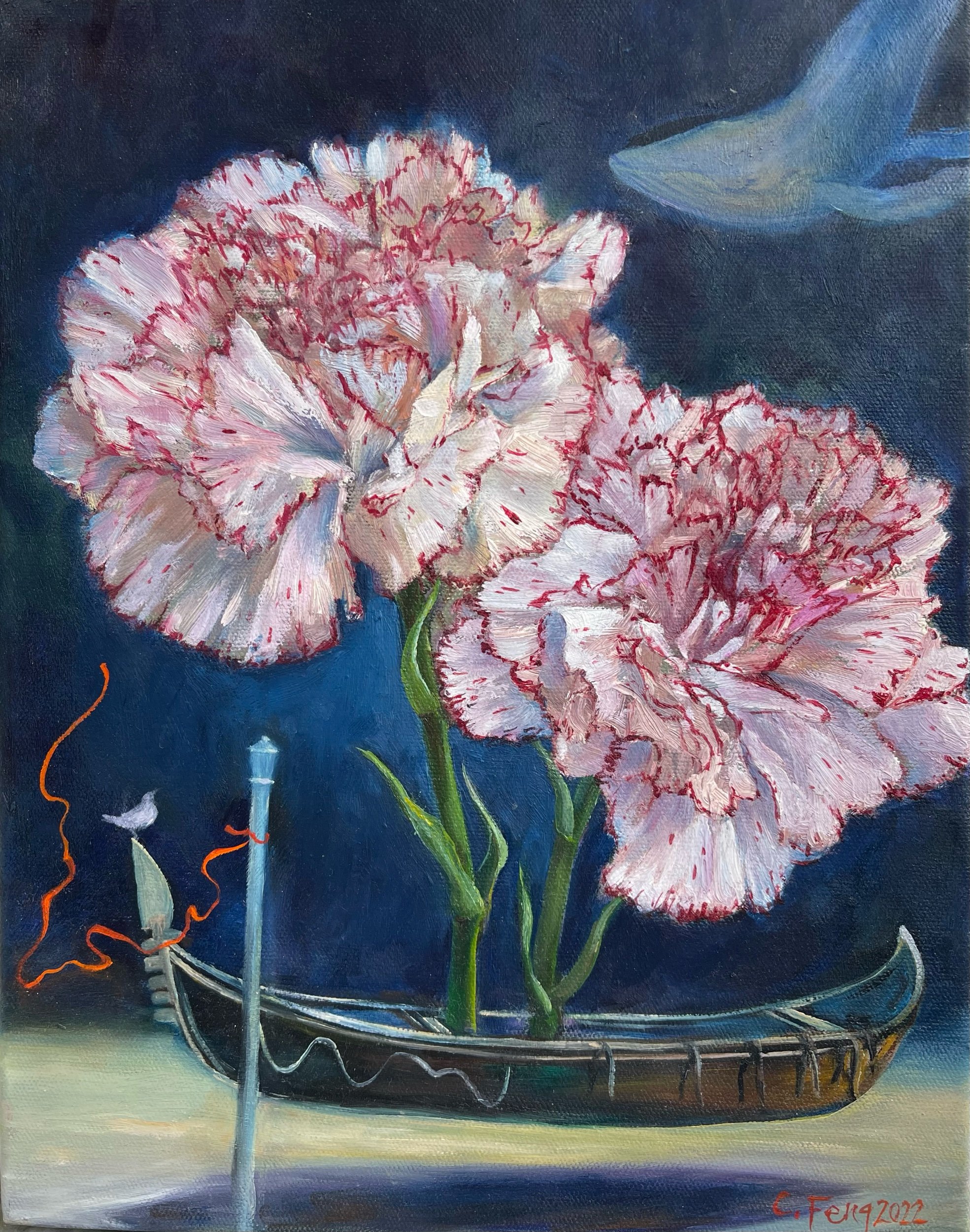 Carnations /40x30cm/oil on canvas/2021