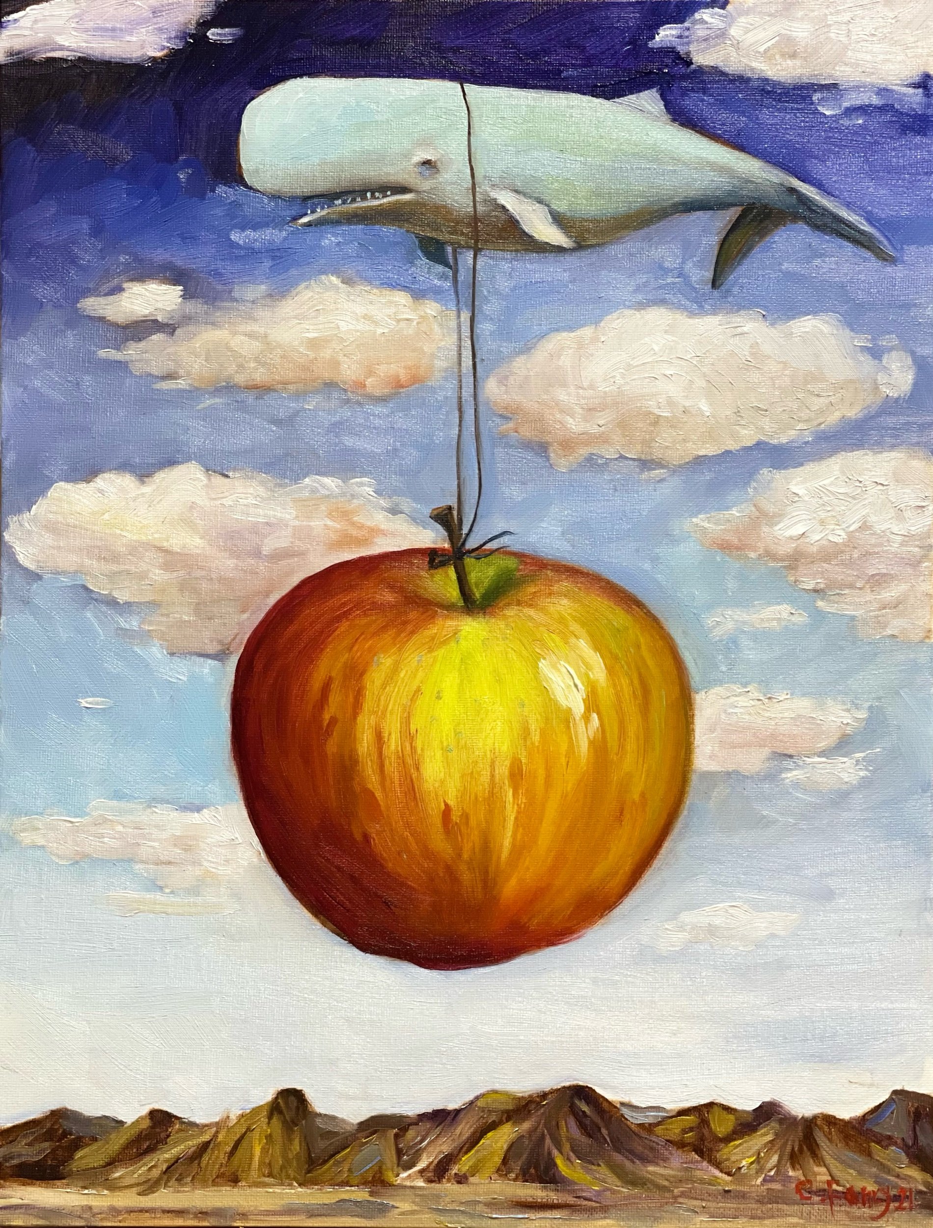 Red Apple/40x30cm/oil on canvas/2021