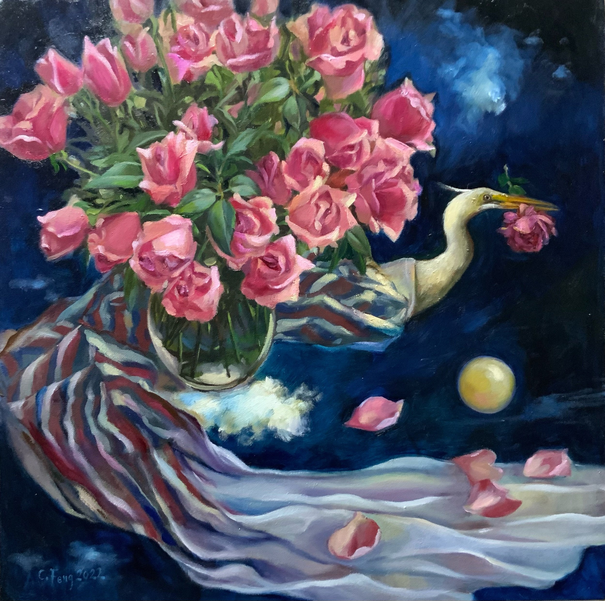 Roses/60x60/oil on canvas/2022
