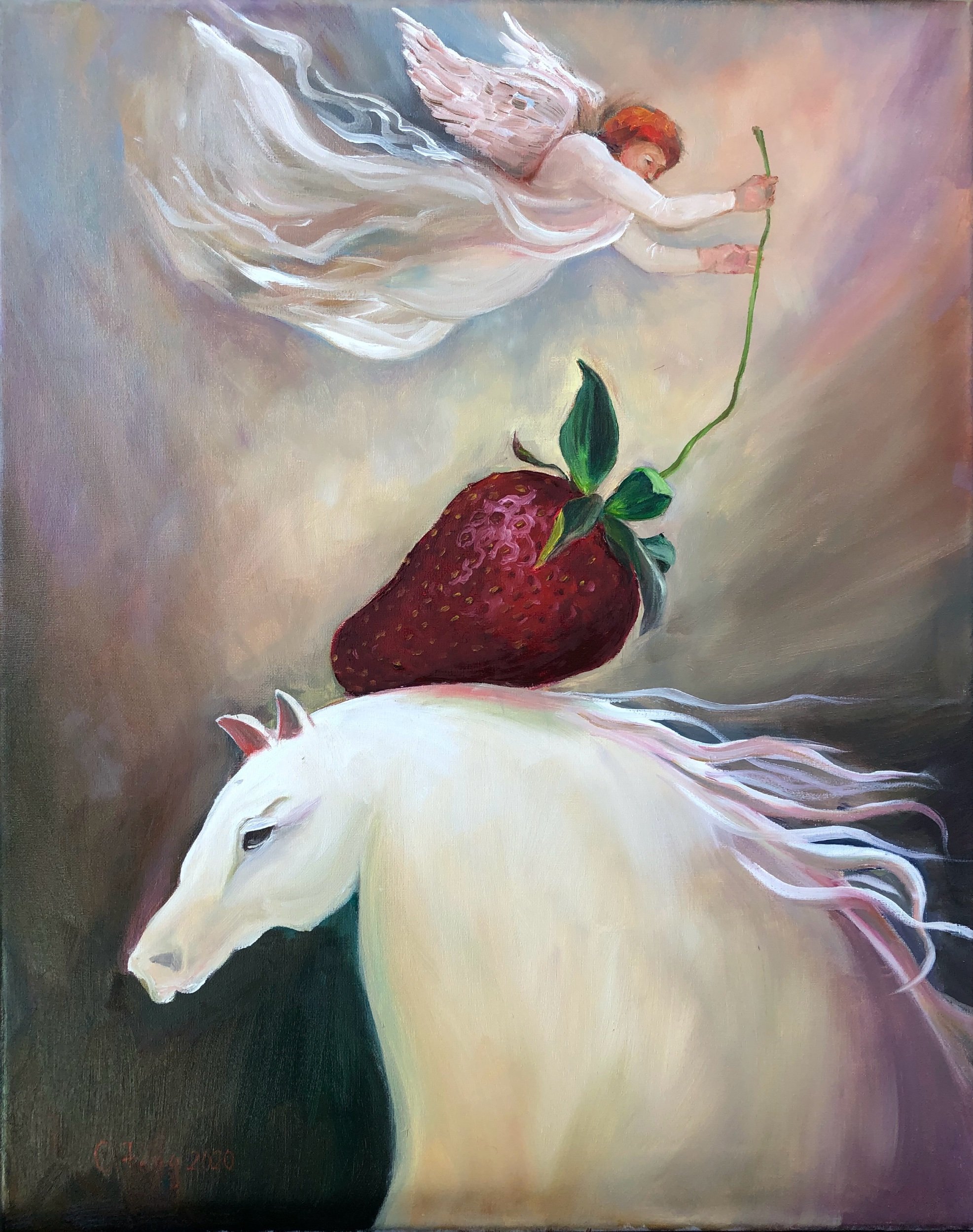 Strawberry /50x40cm/oil on canvas/2020