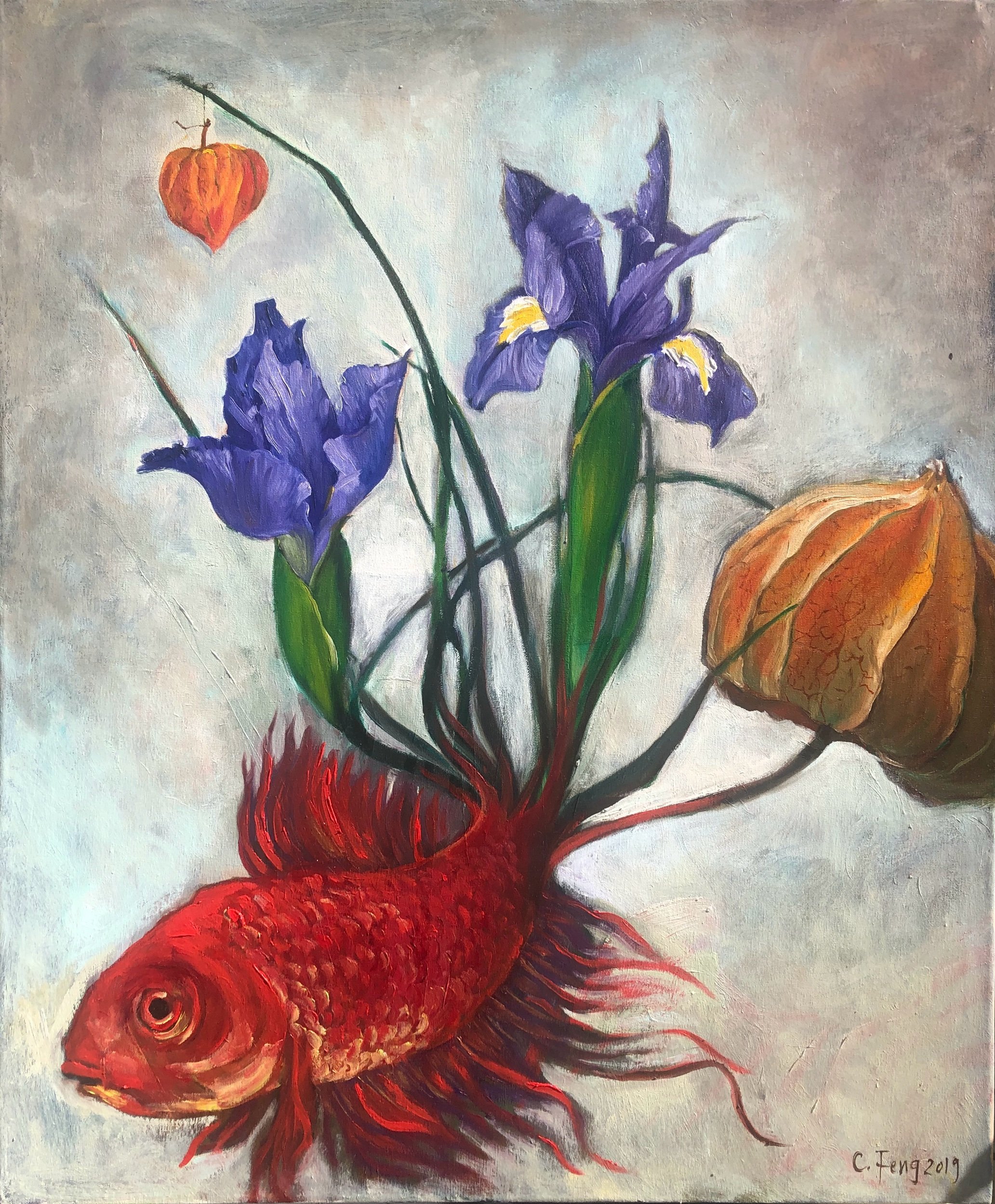 Red Fish/60x50cm /oil on canvas/2019