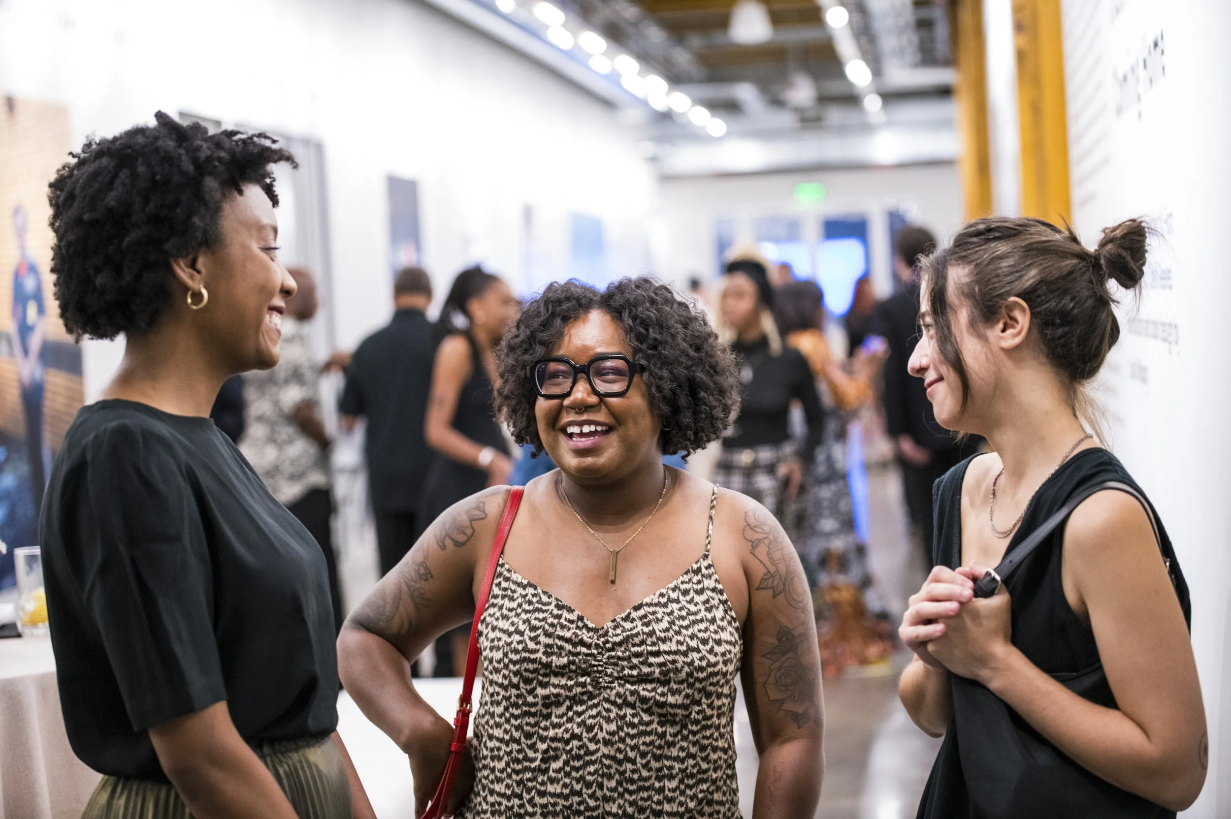 The artists. From left to right, Shelli Reeves, Amber N. Ford and Leila Khoury.