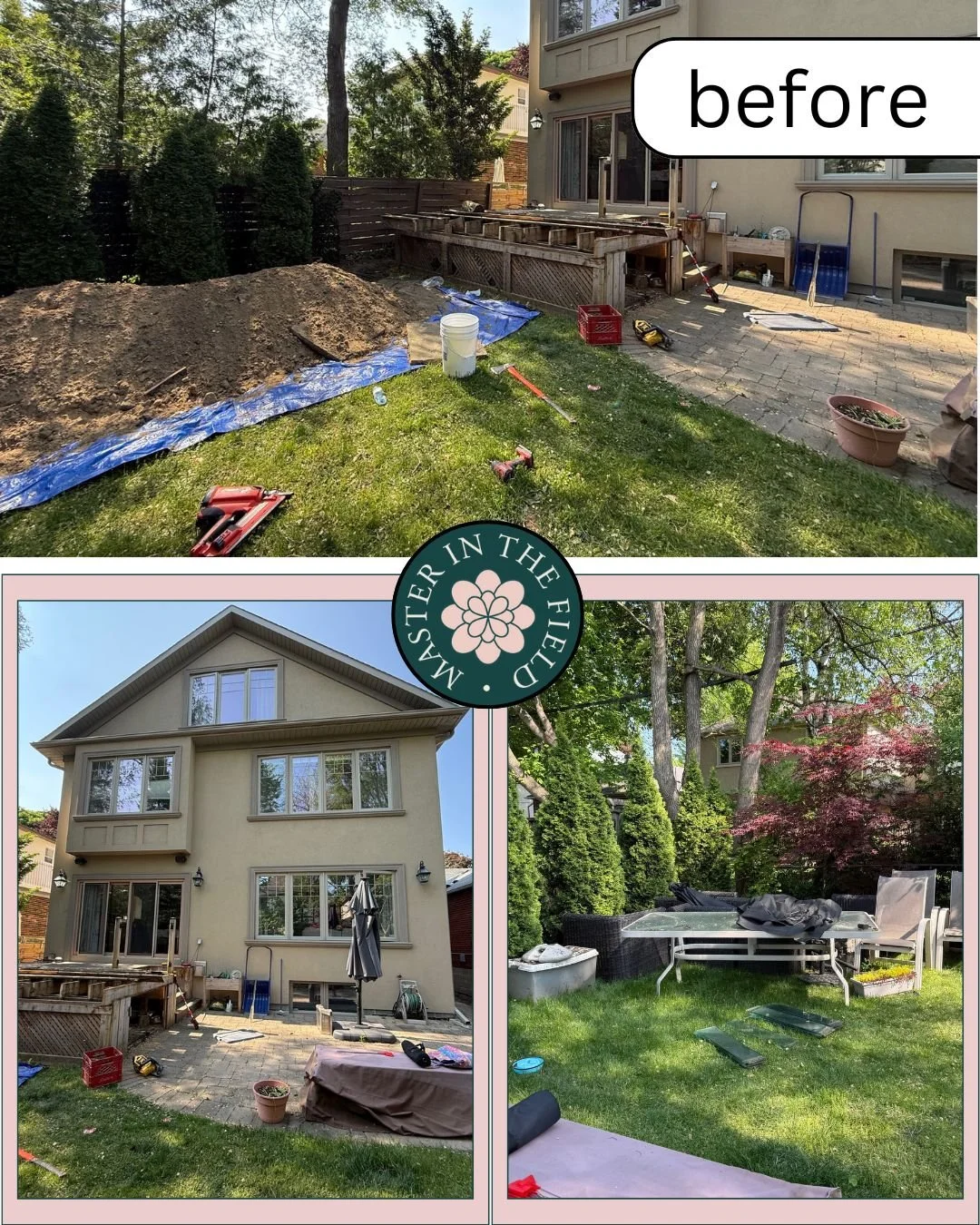 before photo of a backyard landscape transformation done by Master In The Field
