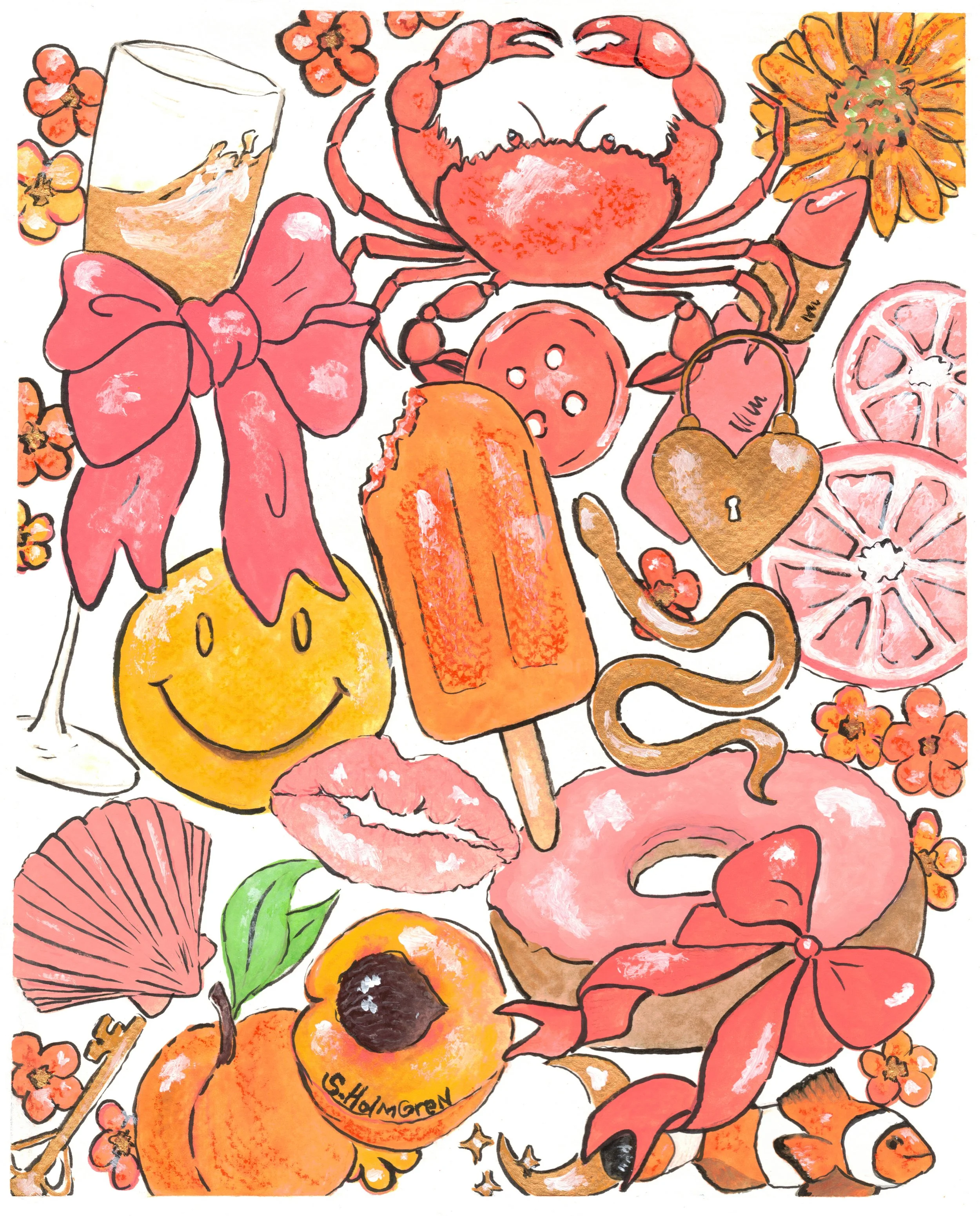 Joy and Color -  Gouache - 8" x 10" - $30