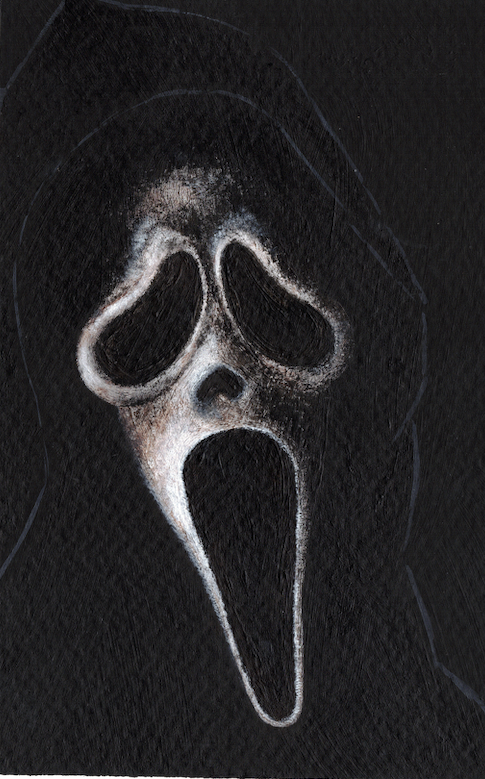 Grunge Ghostface - Acrylic - 5" x 7" - $15