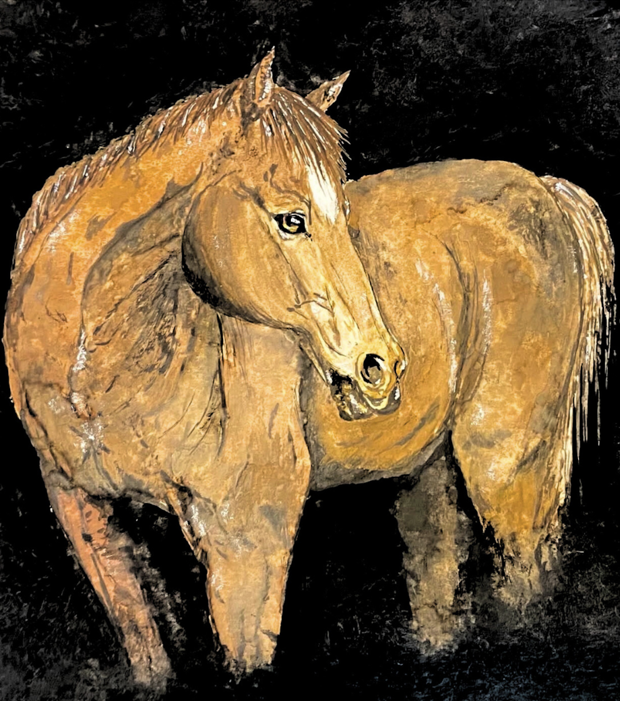 Night Horse - 8" x 8" - $30