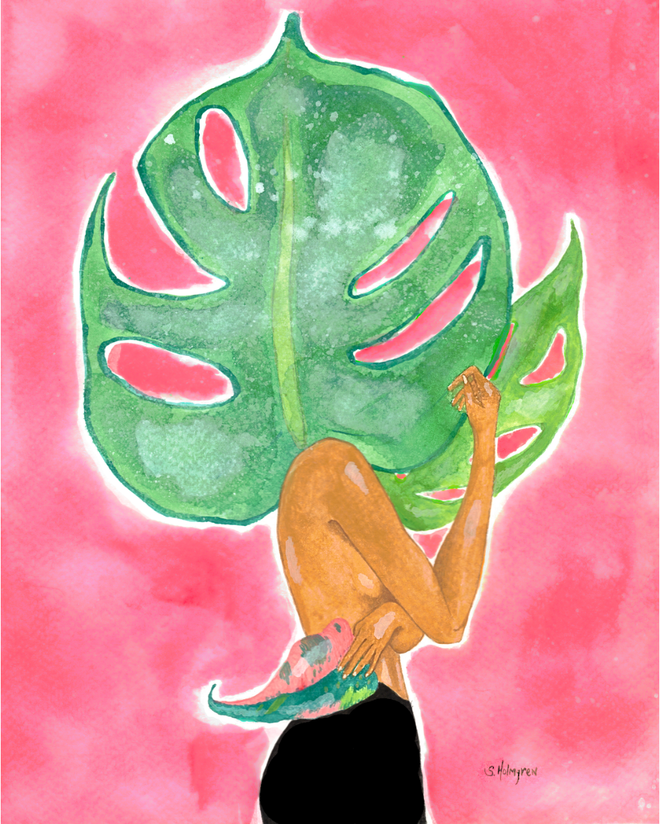 Monstera Woman - 8" x 10" - $30