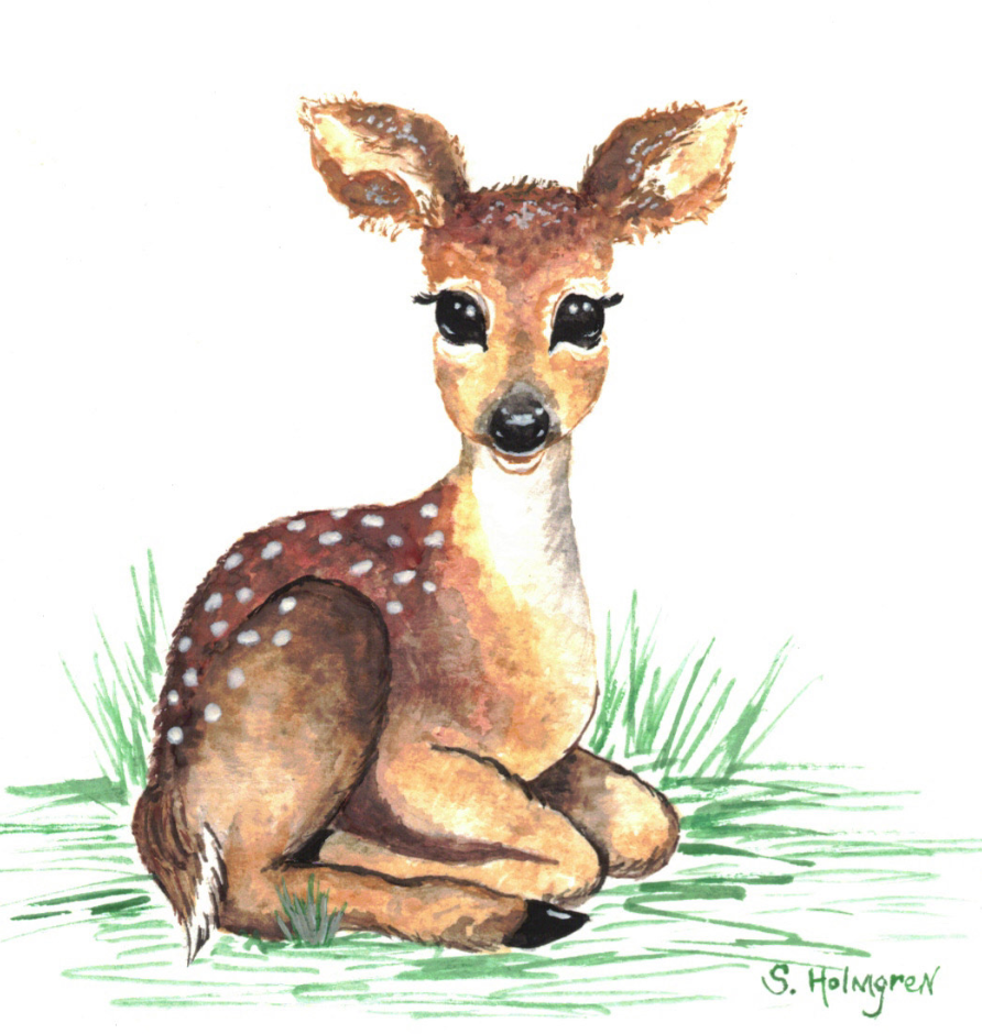 Cutie Fawn - 5" x 5" - $8