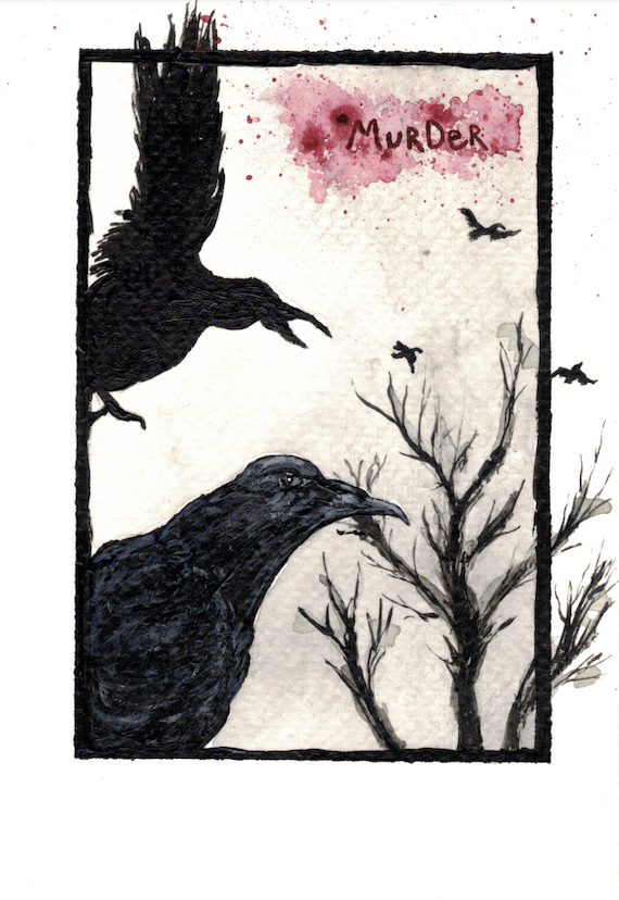 Murder of Crows 4" x 6" - $18