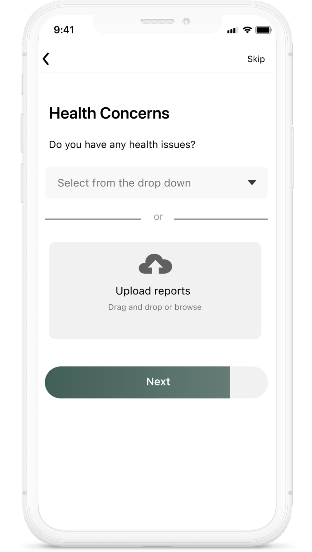 Sign up and onboarding screen 4