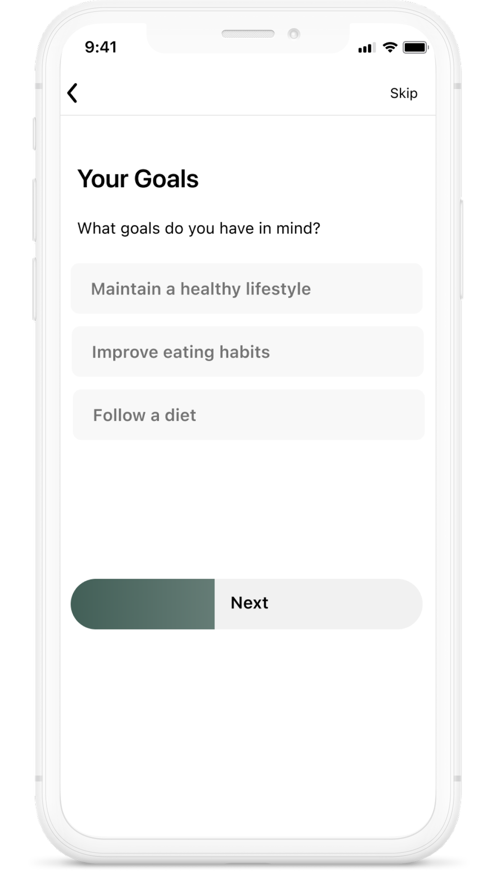 Sign up and onboarding screen 3