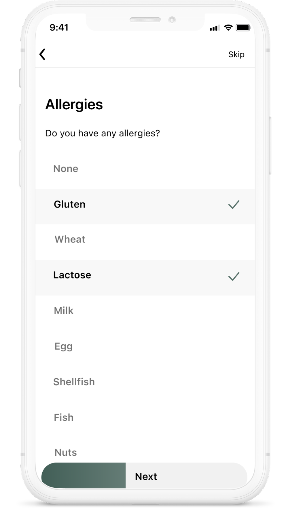 Sign up and onboarding screen 2