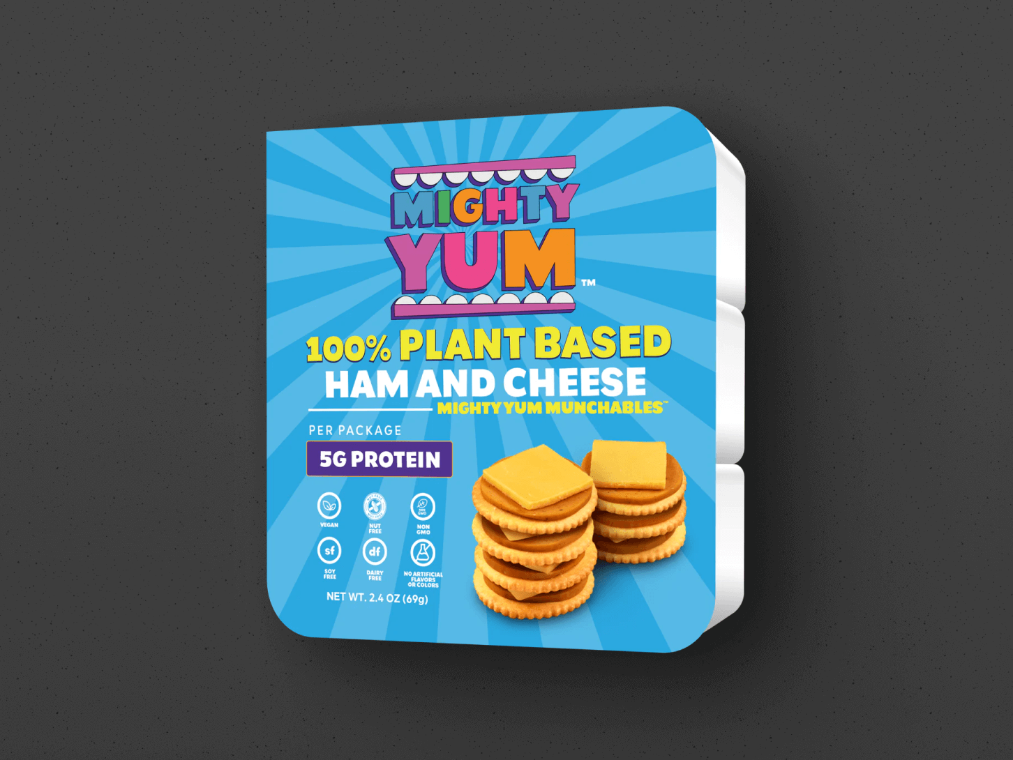 Plant-Based Ham And Cheese Mighty Yum Munchables
