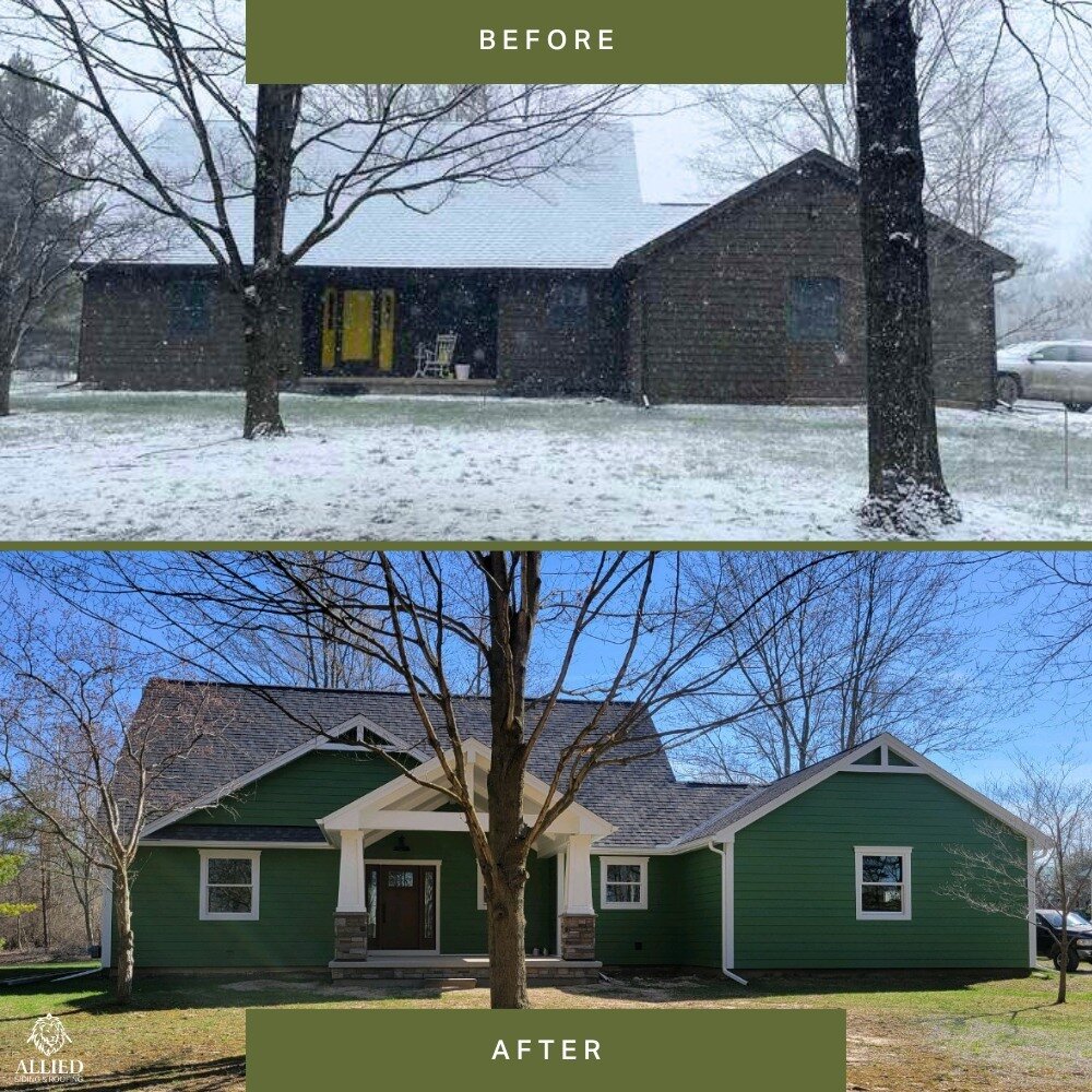 Here's a quick before and after to show off the power of some new siding. This home went through an incredible transformation! 🤩

Give our office a call to learn more about our siding services: (248) 218-9730
