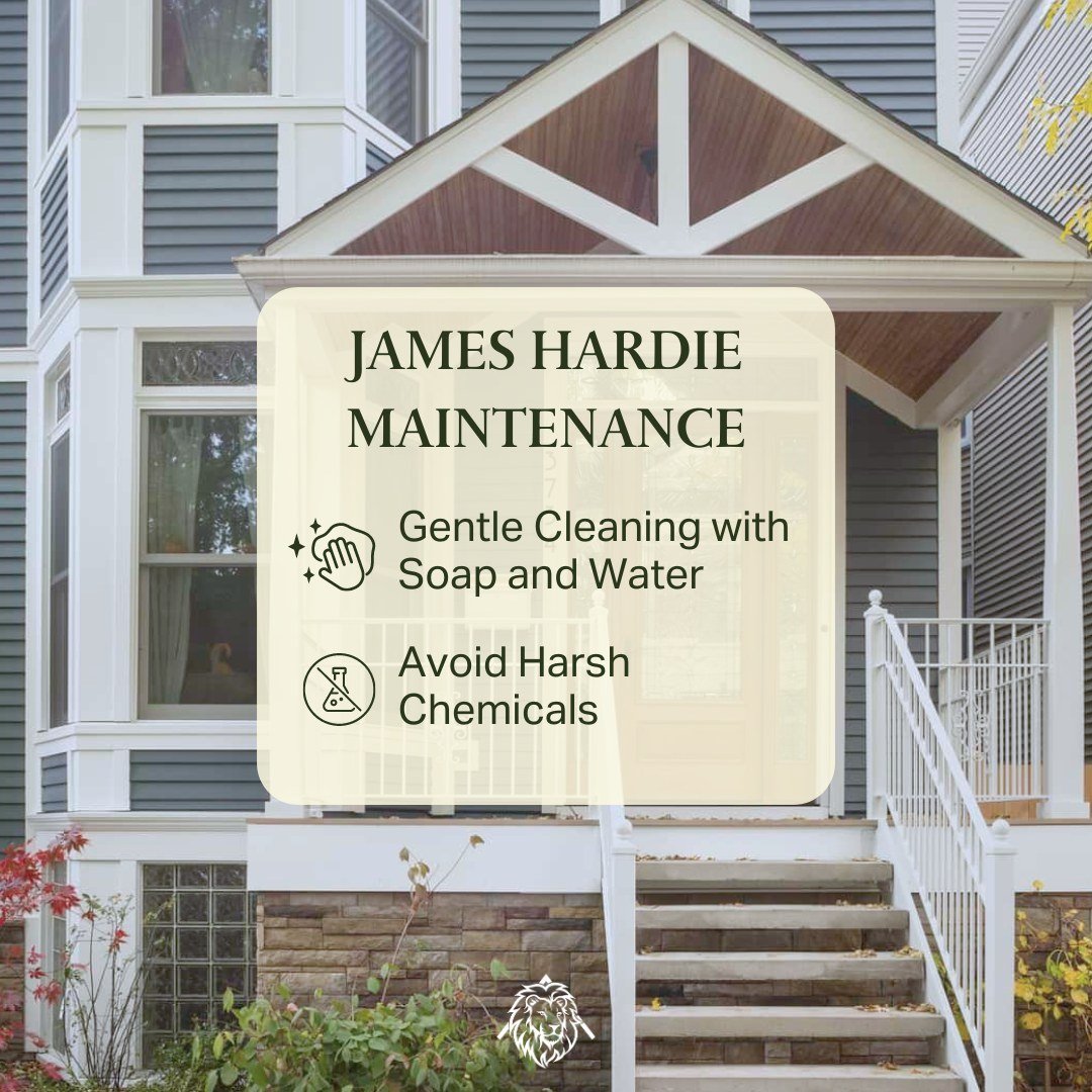 James Hardie siding is extremely durable and requires hardly any maintenance at all. If you notice any mildew or dirt spots building up, soap and water will do the trick. No pressure-washing is required! #jameshardie #hardiesiding