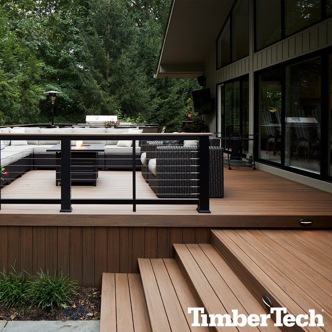 Check out our selection of composite decks at Allied Siding and Roofing, including the fantastic TimberTech decks! Explore the possibilities and elevate your outdoor space with TimberTech! #TimberTechDecks #DeckDesign  #HomeExterior