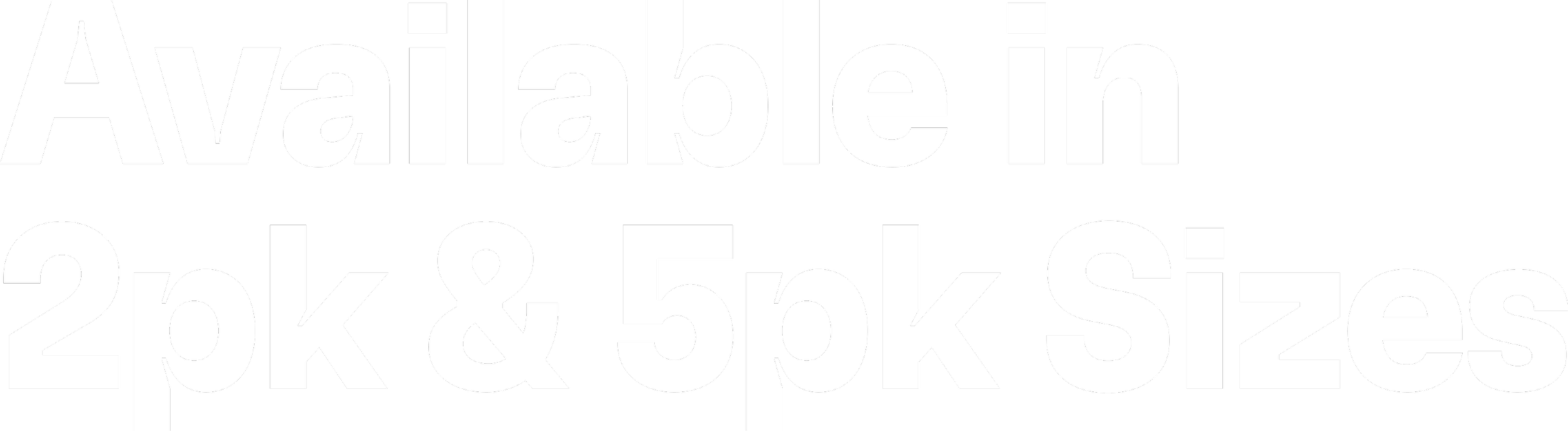Text that says 'Available in 2pk & 5pk Sizes'.