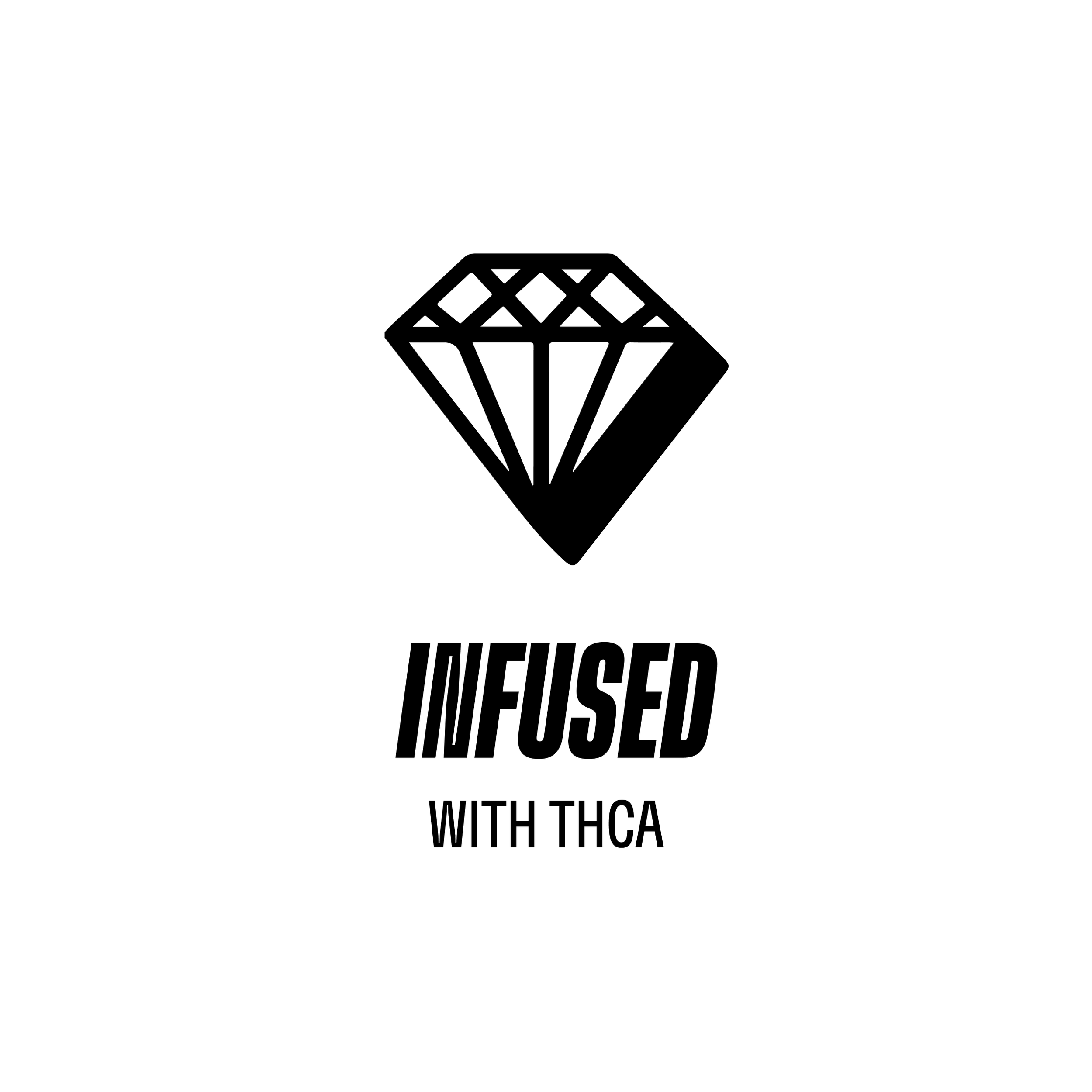 Black and white logo of a diamond with geometric facets