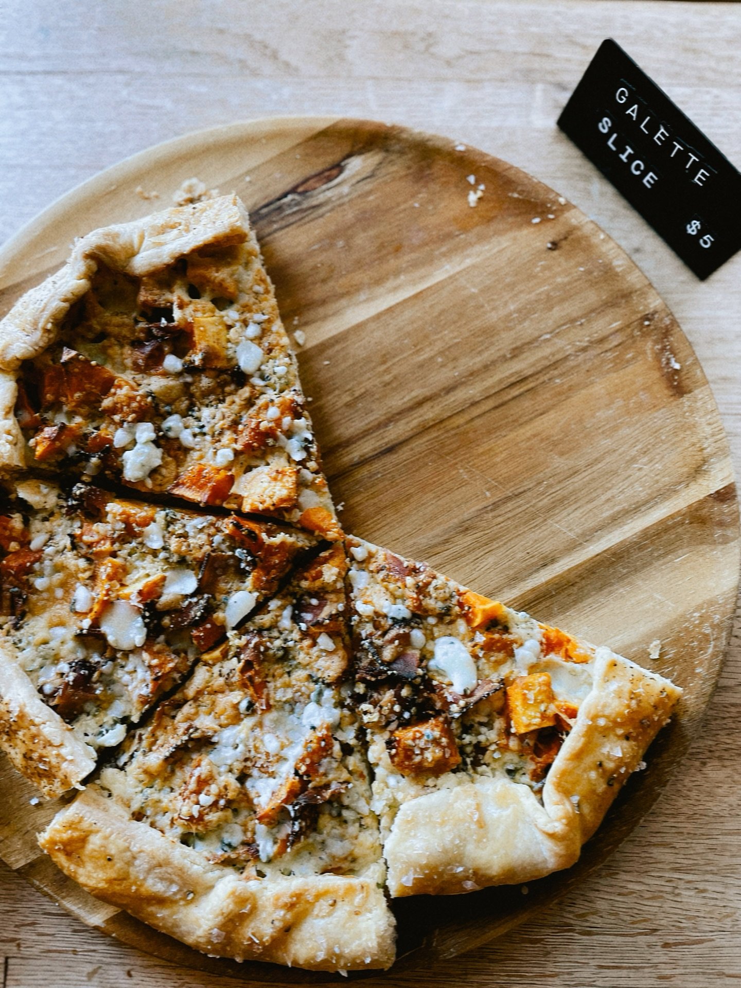 Butternut &bull; bacon &bull; Gorgonzola galette