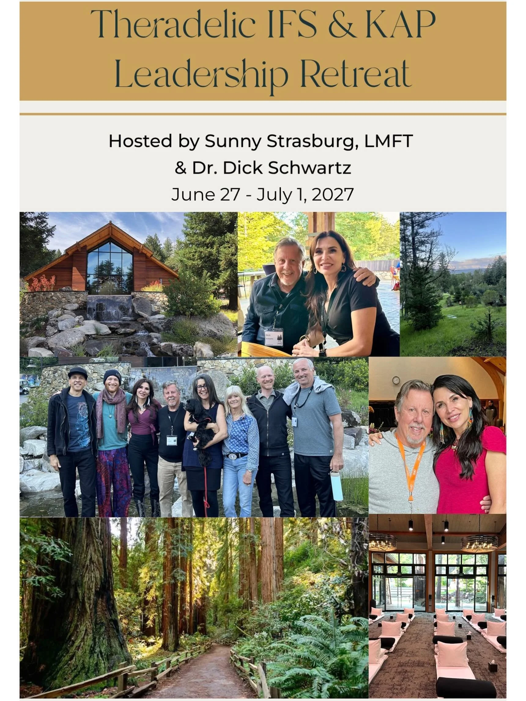 📣ANNOUNCEMENT! 📣 
Internal Family Systems Leadership Retreat June 27-July 1, 2027 at 1440 Multiversity in Scott&rsquo;s Valley, California. This retreat is an opportunity for participants to come together and do the work of deep healing, allowing a