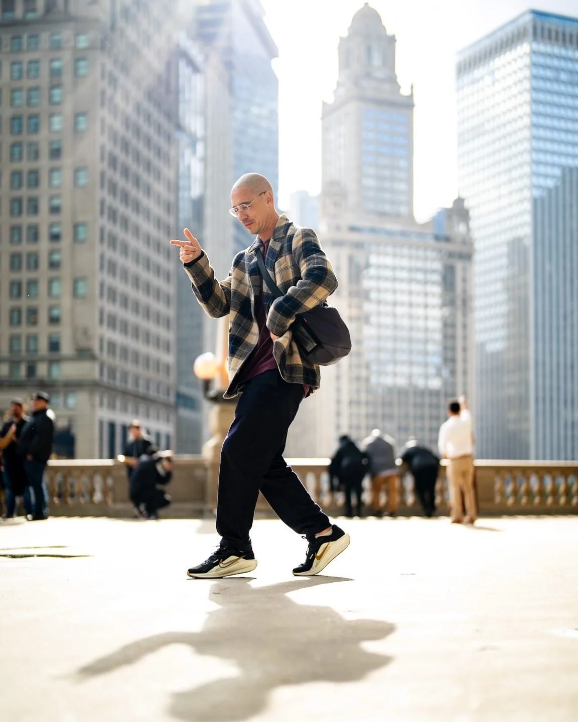 Got to photograph my buddy @neilnegri dancing his azz off today on the mag mile. I love this photo.