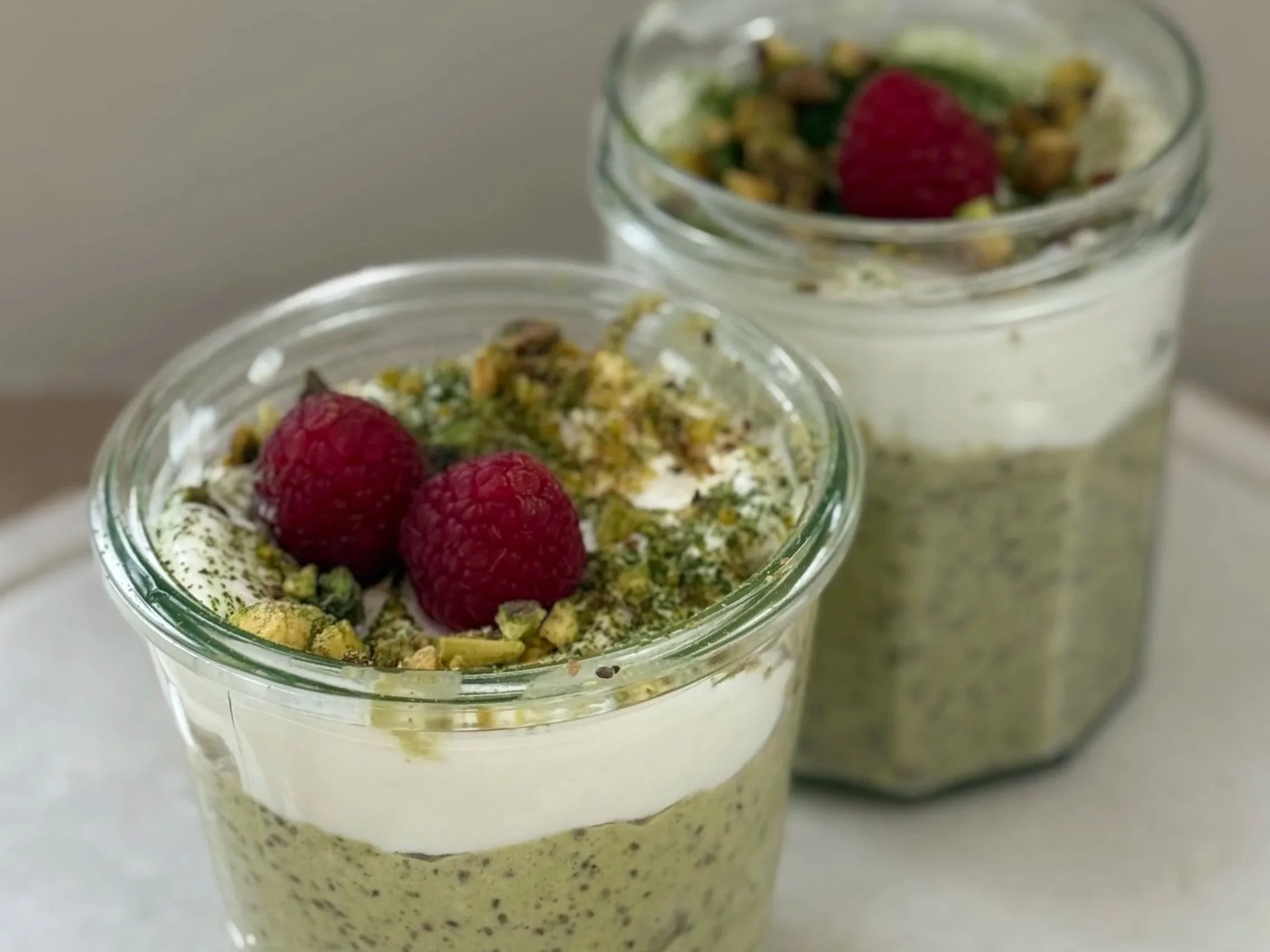 Matcha Pistachio Chia Pudding 