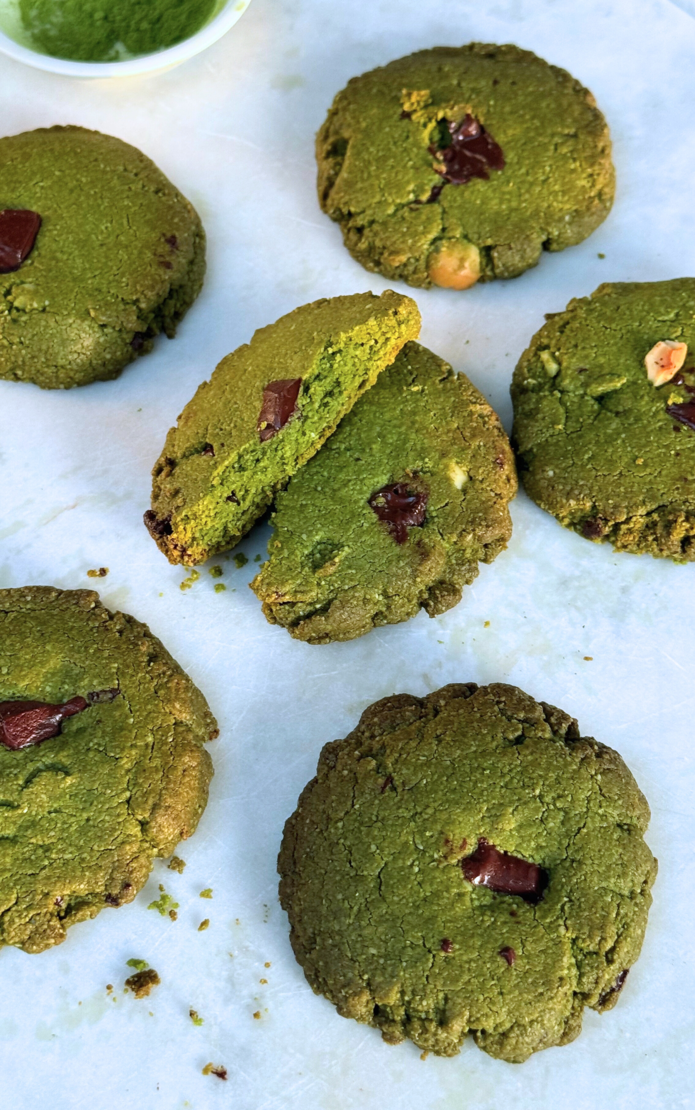 Matcha Chocolate Cookies (GF &amp; Vegan)