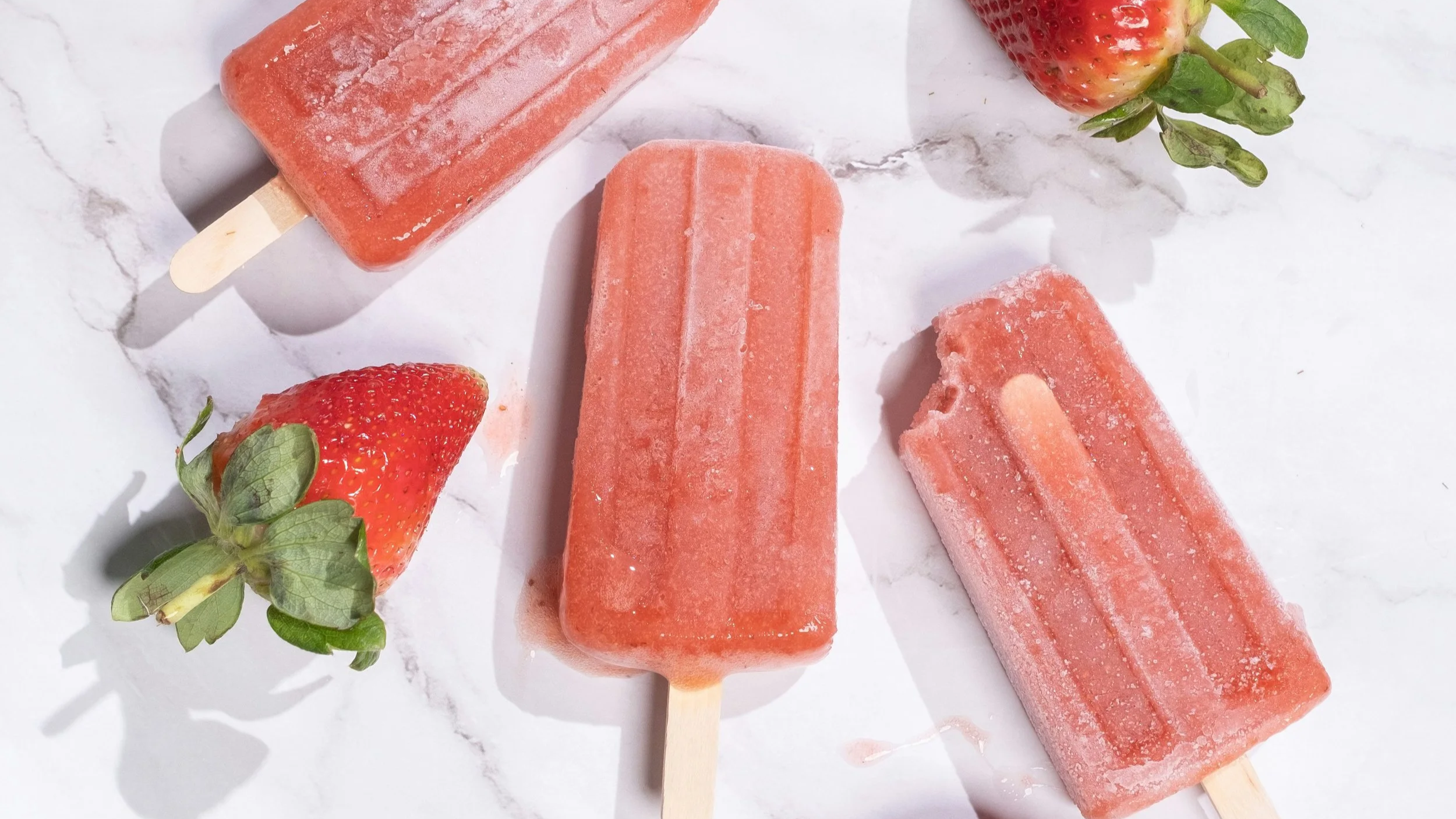 Healthy Strawberry Coconut Popsicles