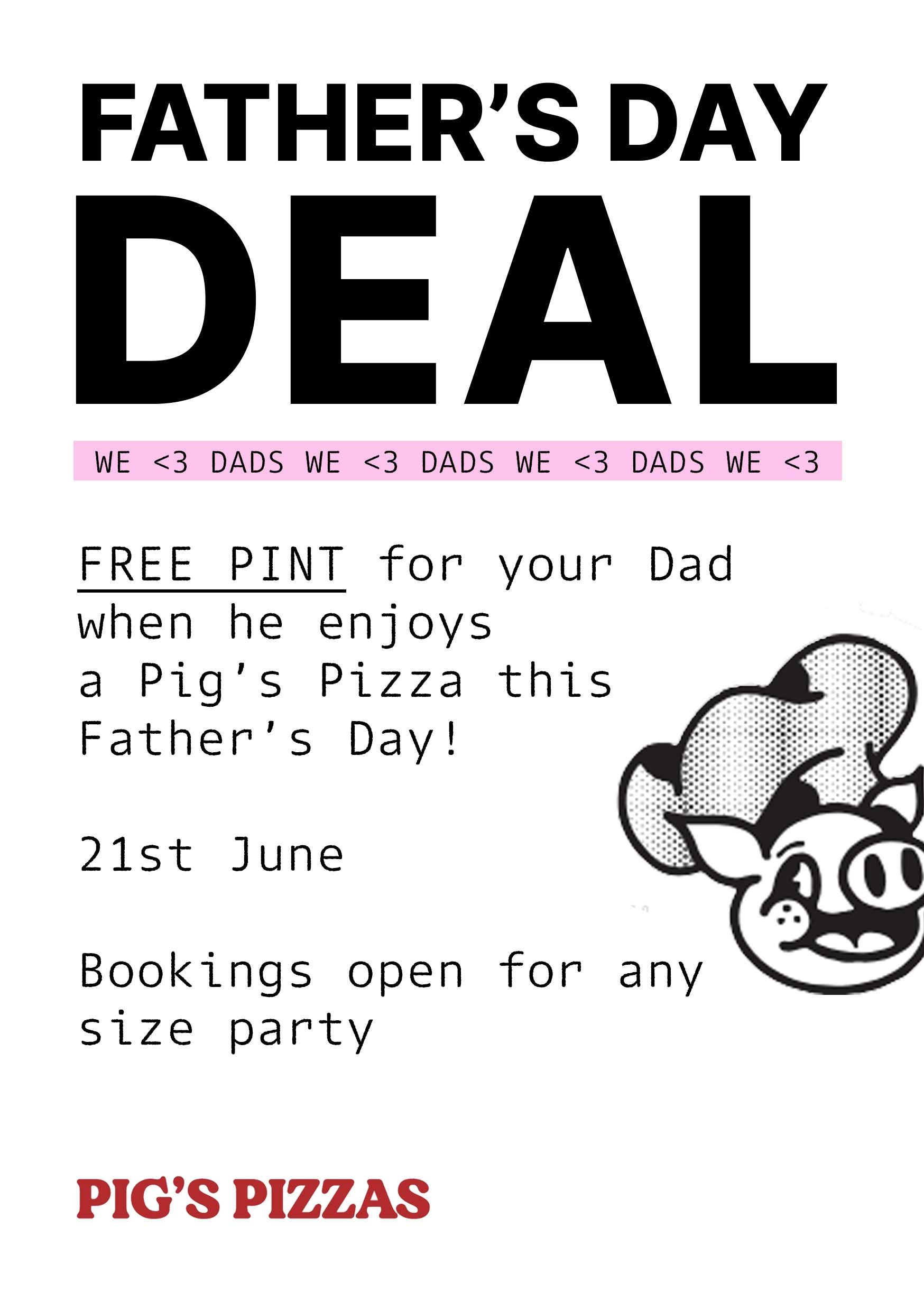 Father's Day Advert, The Yard at No 8 Thornbury