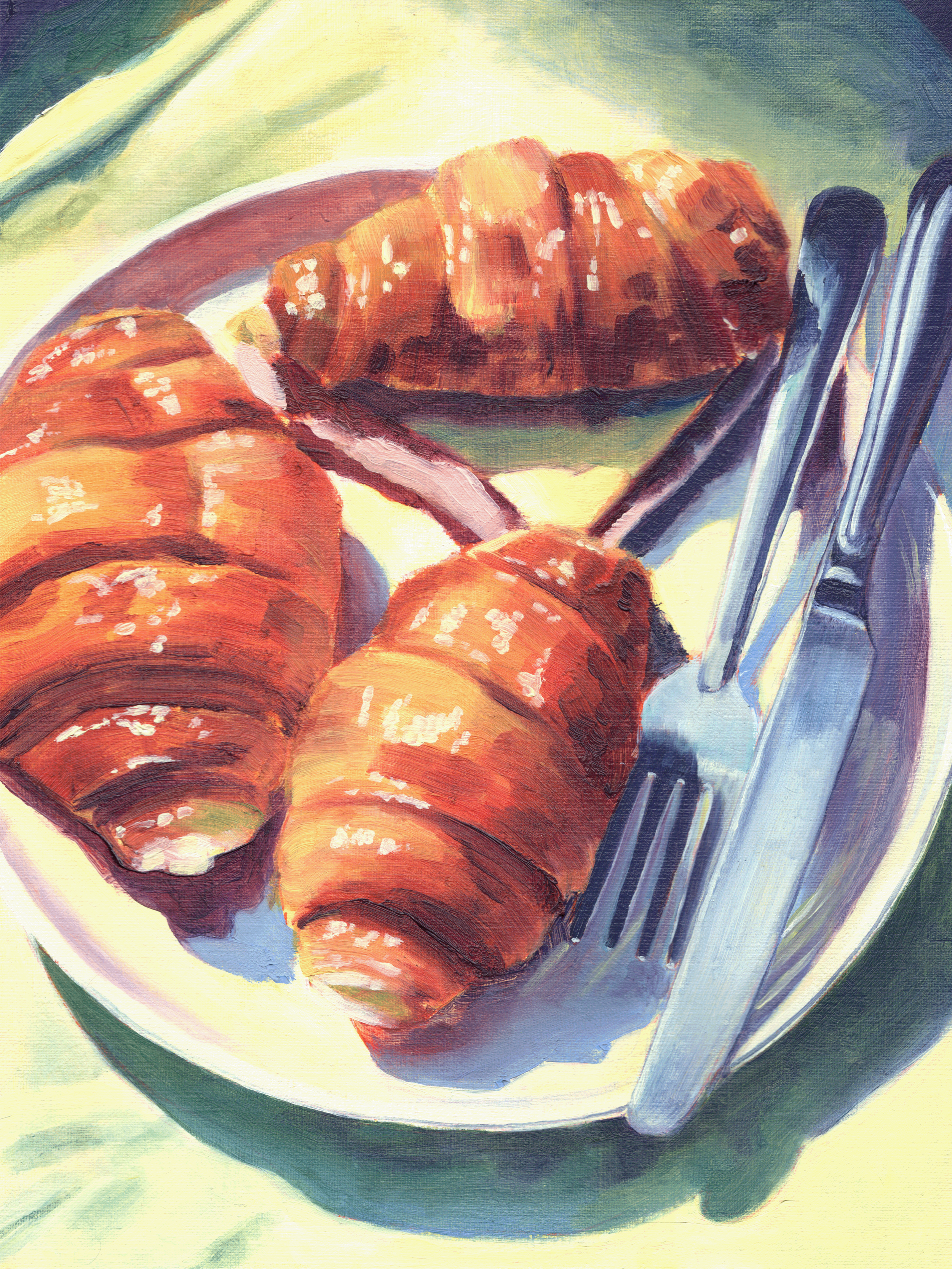 Croissants, 2026, oil and acrylic on canvas