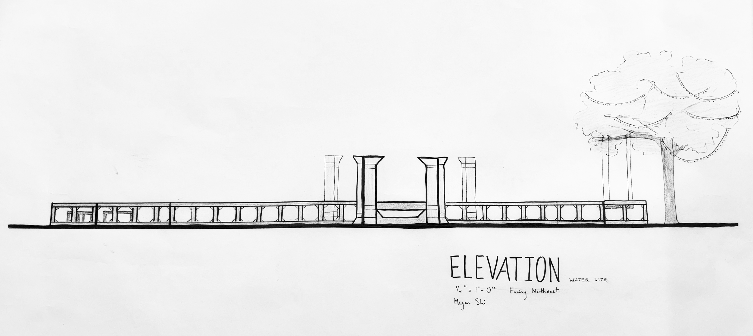Water Pavilion Elevation Drawing