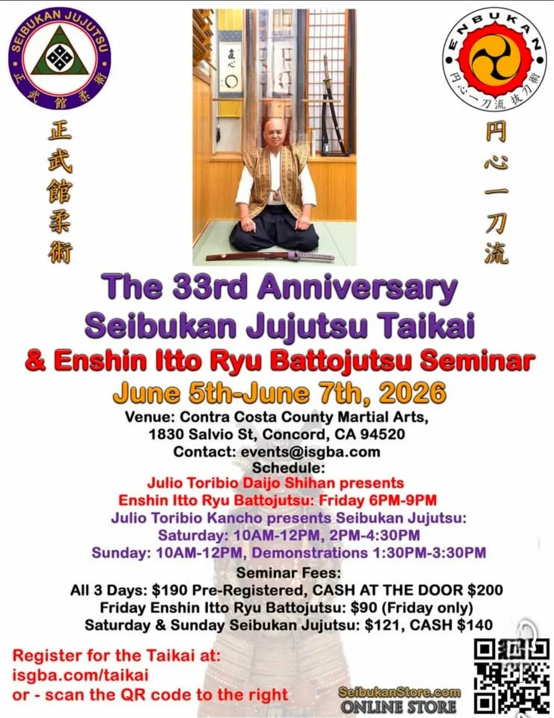 THE 33rd ANNIVERSARY SEIBUKAN TAIKAI & ENSHIN ITTO RYU BATTOJUTSU SEMINAR