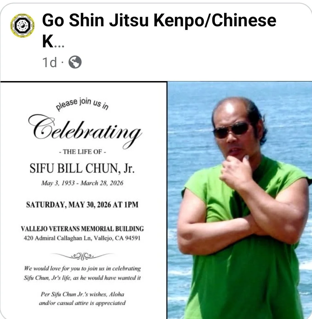 CELEBRATION OF LIFE SIFU BILL CHUN Jr
