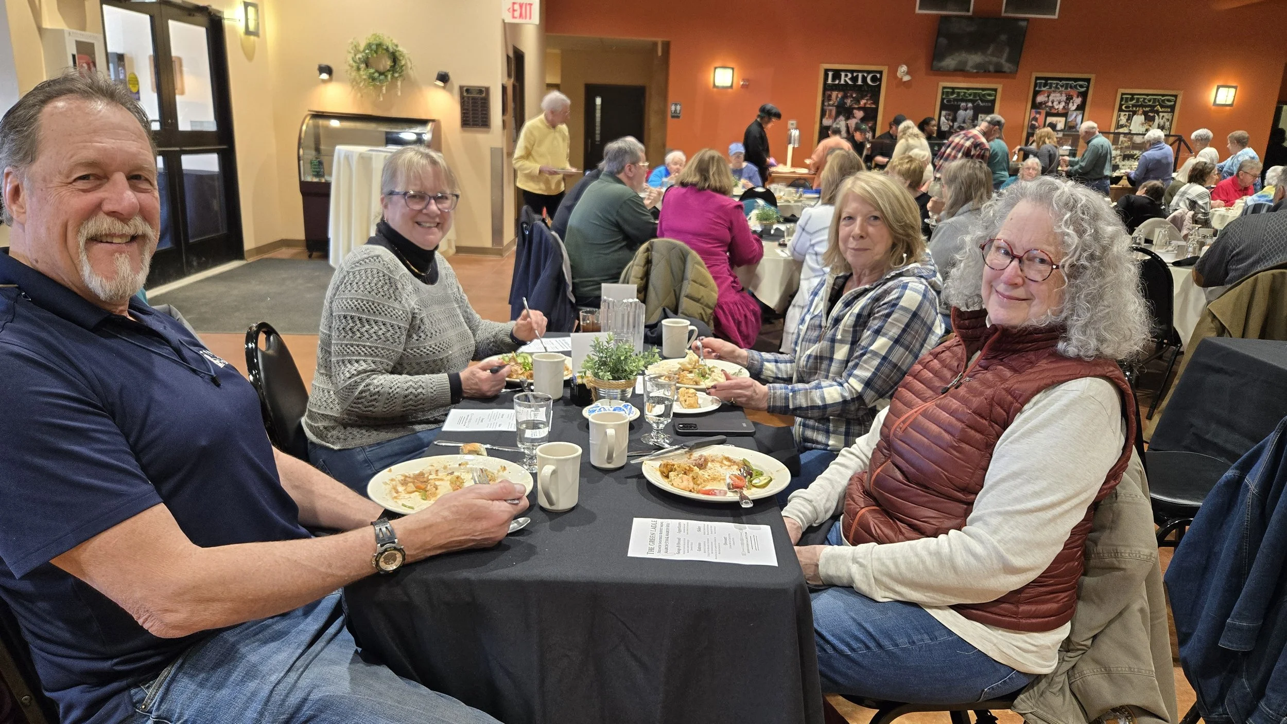 Individuals at the Green Ladle restaurant