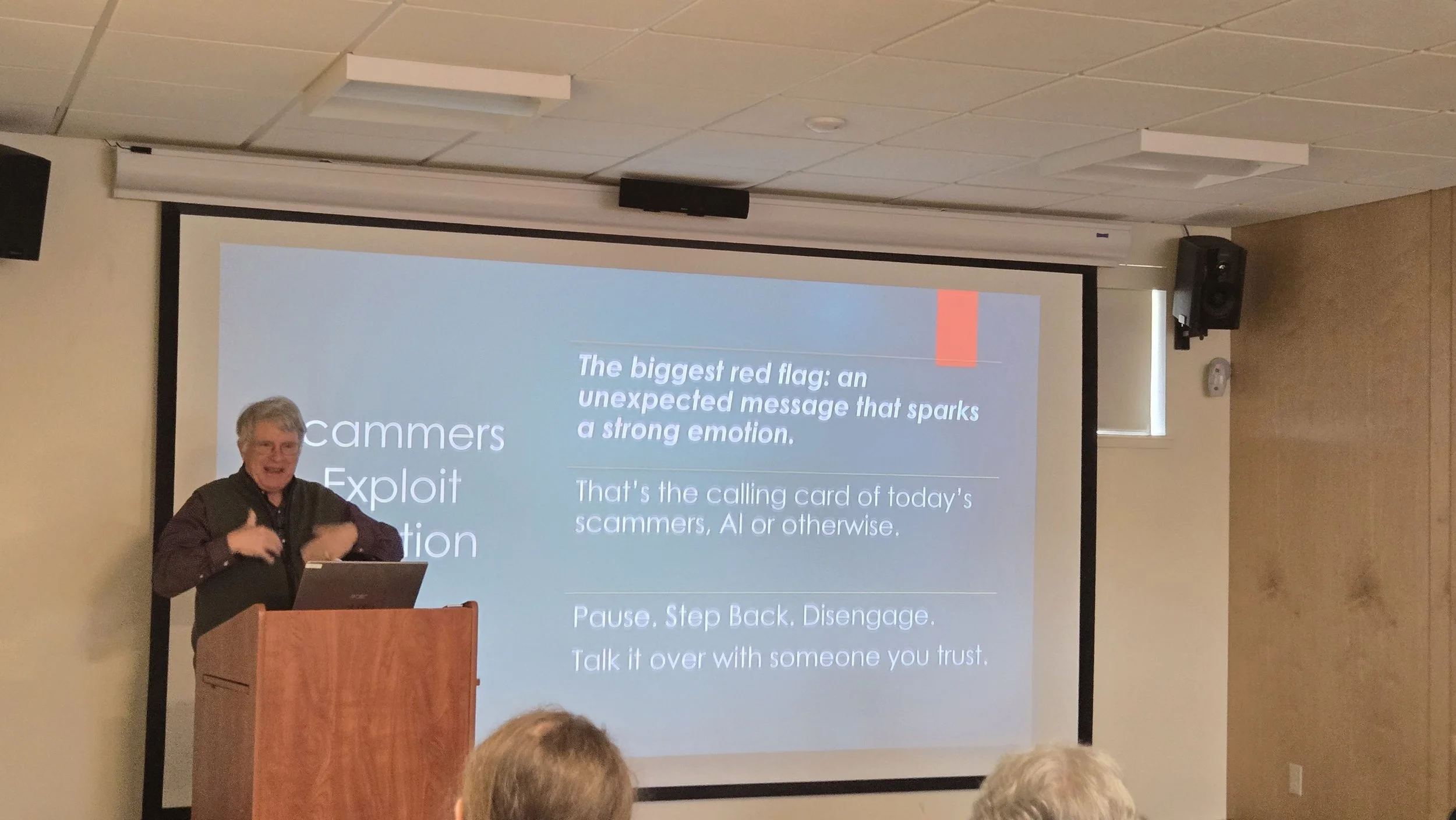 Any Chandler gives a presentation of AI and Scams