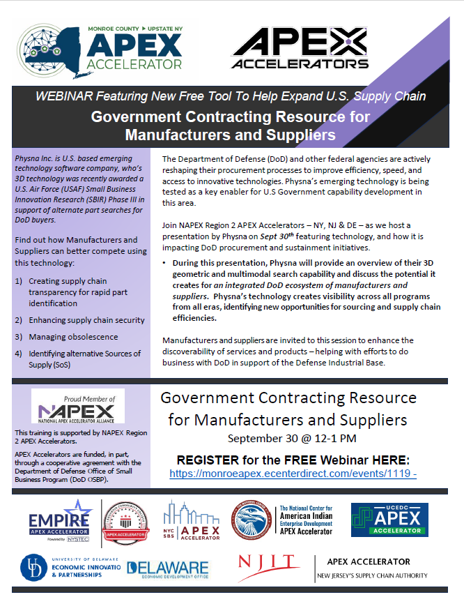 Physna Overview - Government Contracting Resource for Manufacturers and Suppliers