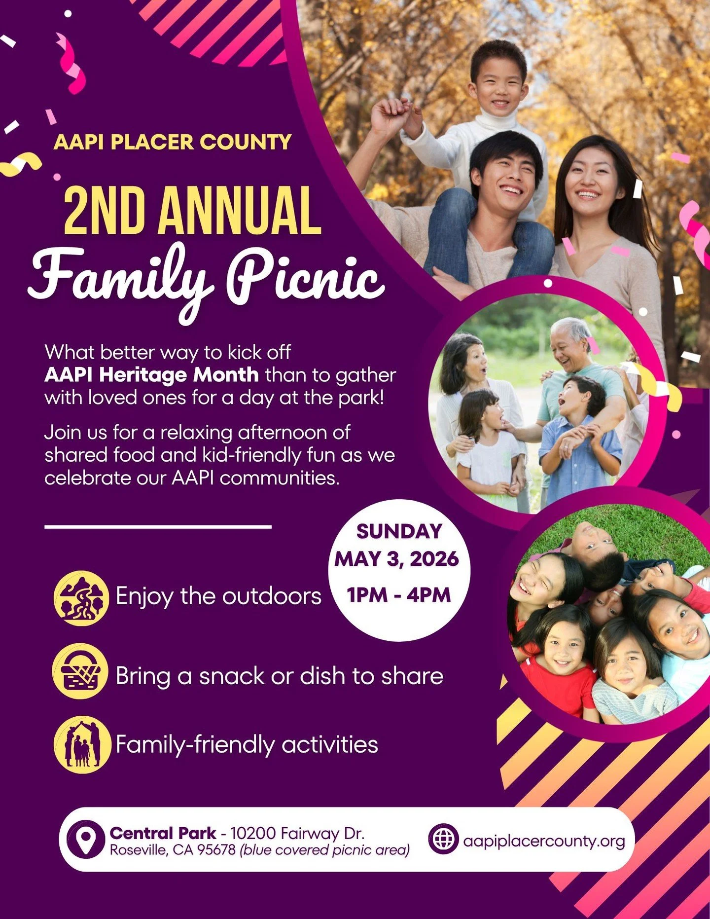 AAPI Heritage Month begins with connection. 

Join us for a relaxing afternoon filled with shared food, sunshine, fun and community pride as we celebrate our AAPI communities and the traditions that bring us together!

#AAPIHeritageMonth #CelebrateAA