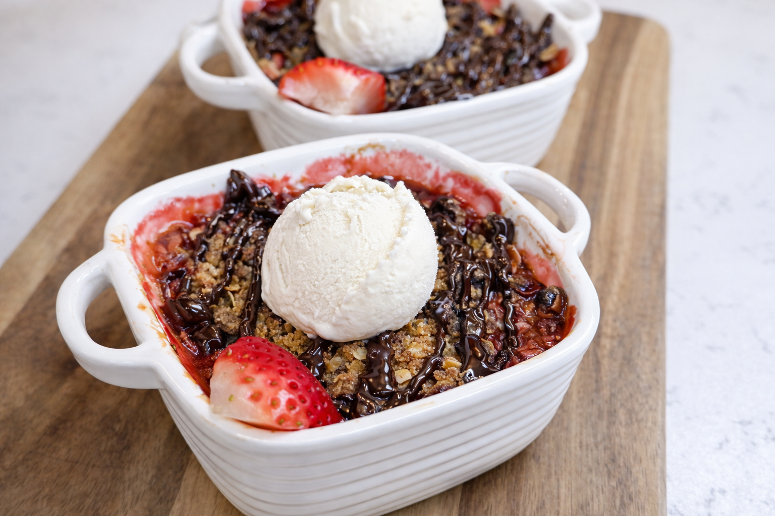 Chocolate-Dipped Strawberry Crumble (With a Secret Glow-Up)