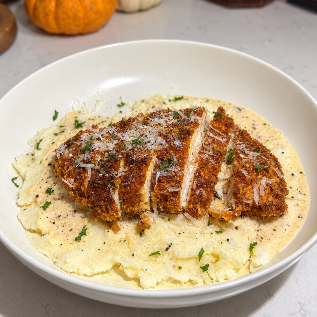 Crispy Creamy Garlic Parmesan Chicken 