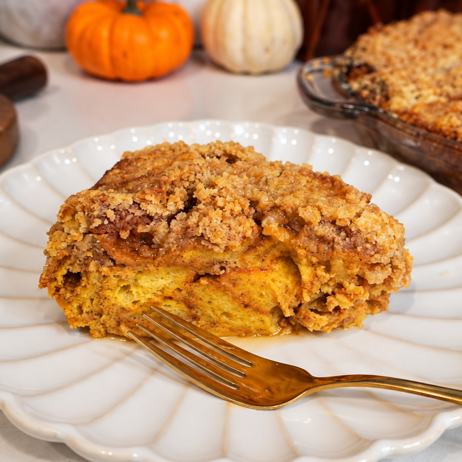 Pumpkin Spice French Toast Bake