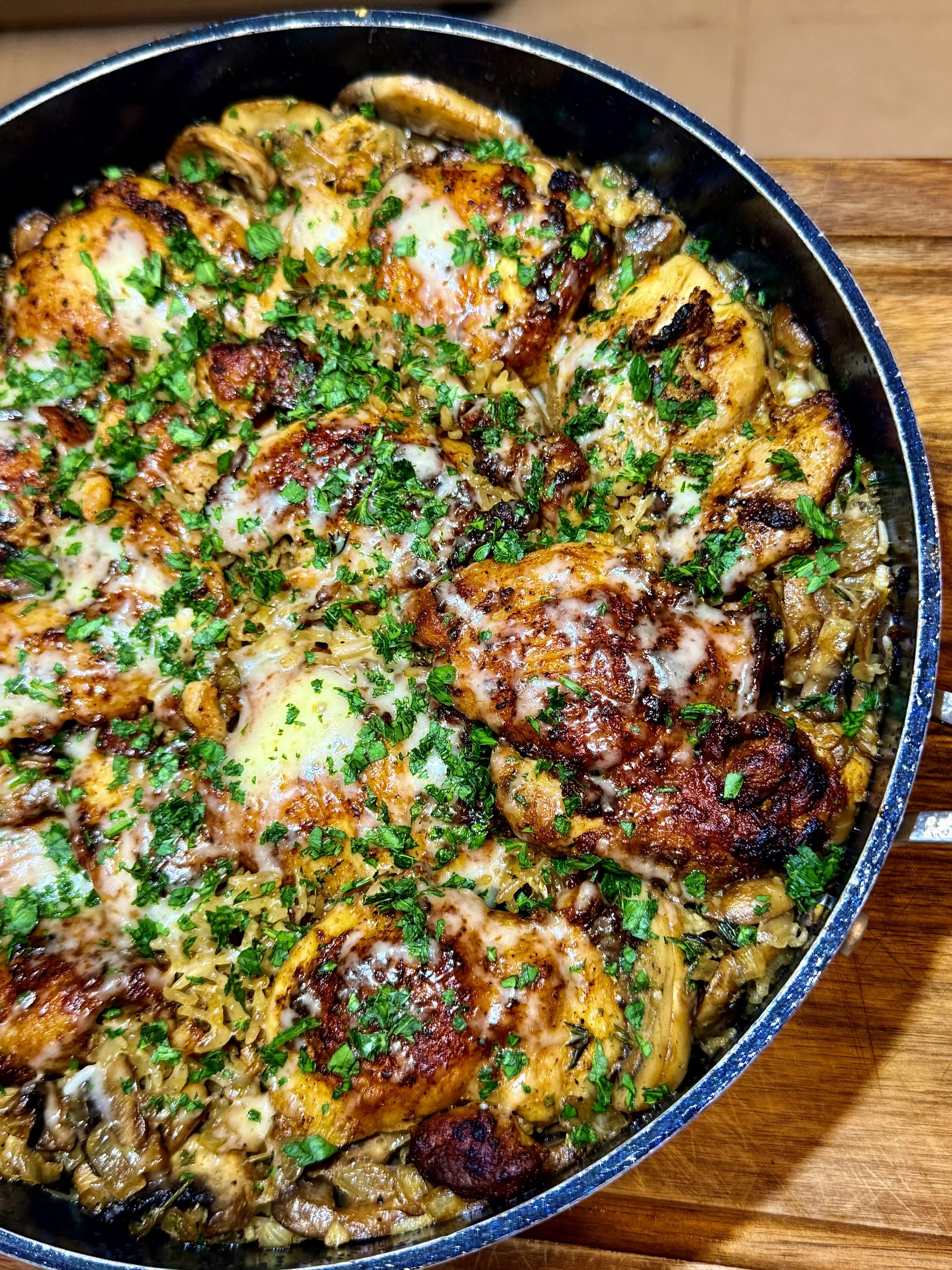 Creamy Mushroom Chicken and Rice