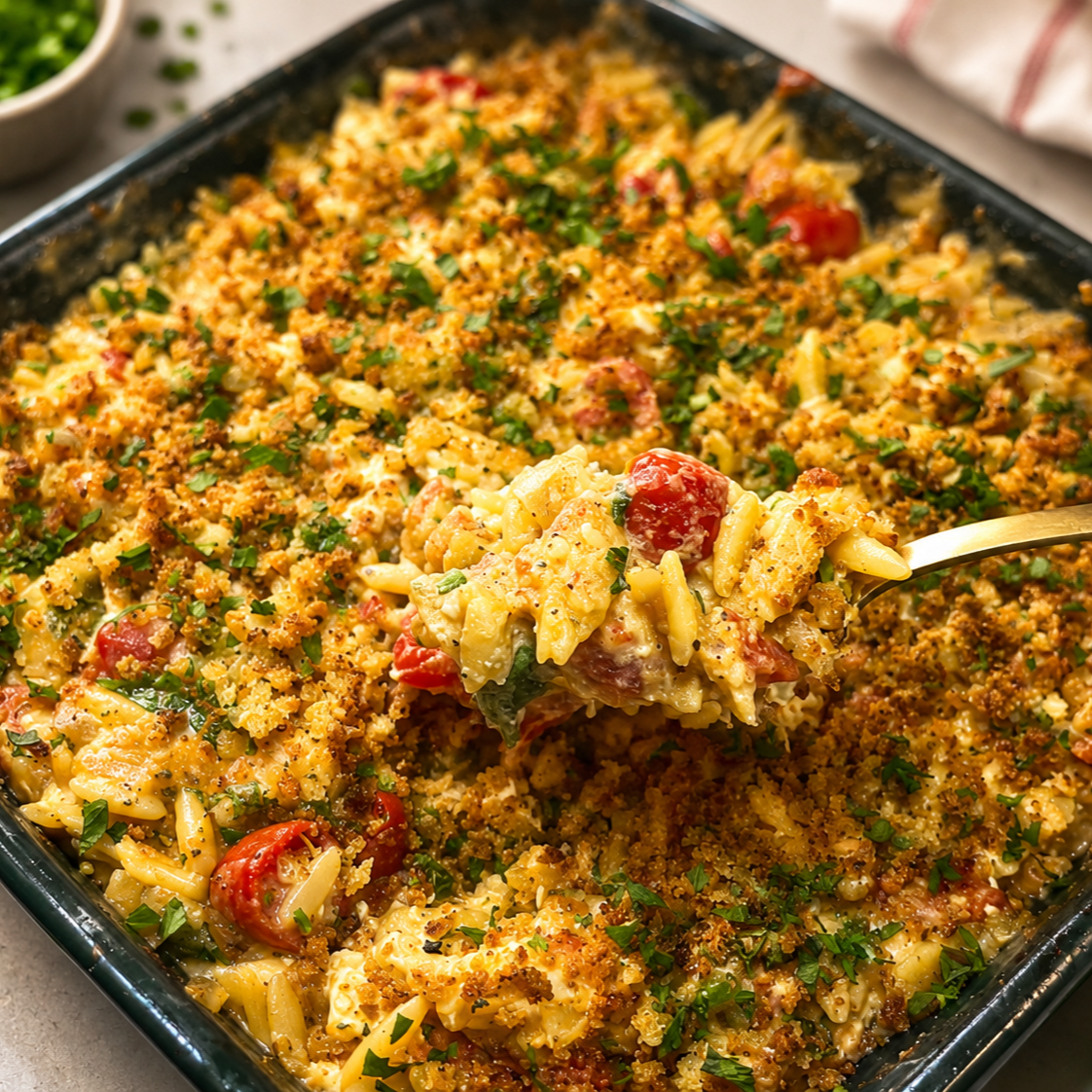 One-Pan Baked Feta Orzo (With an Elevated Twist)